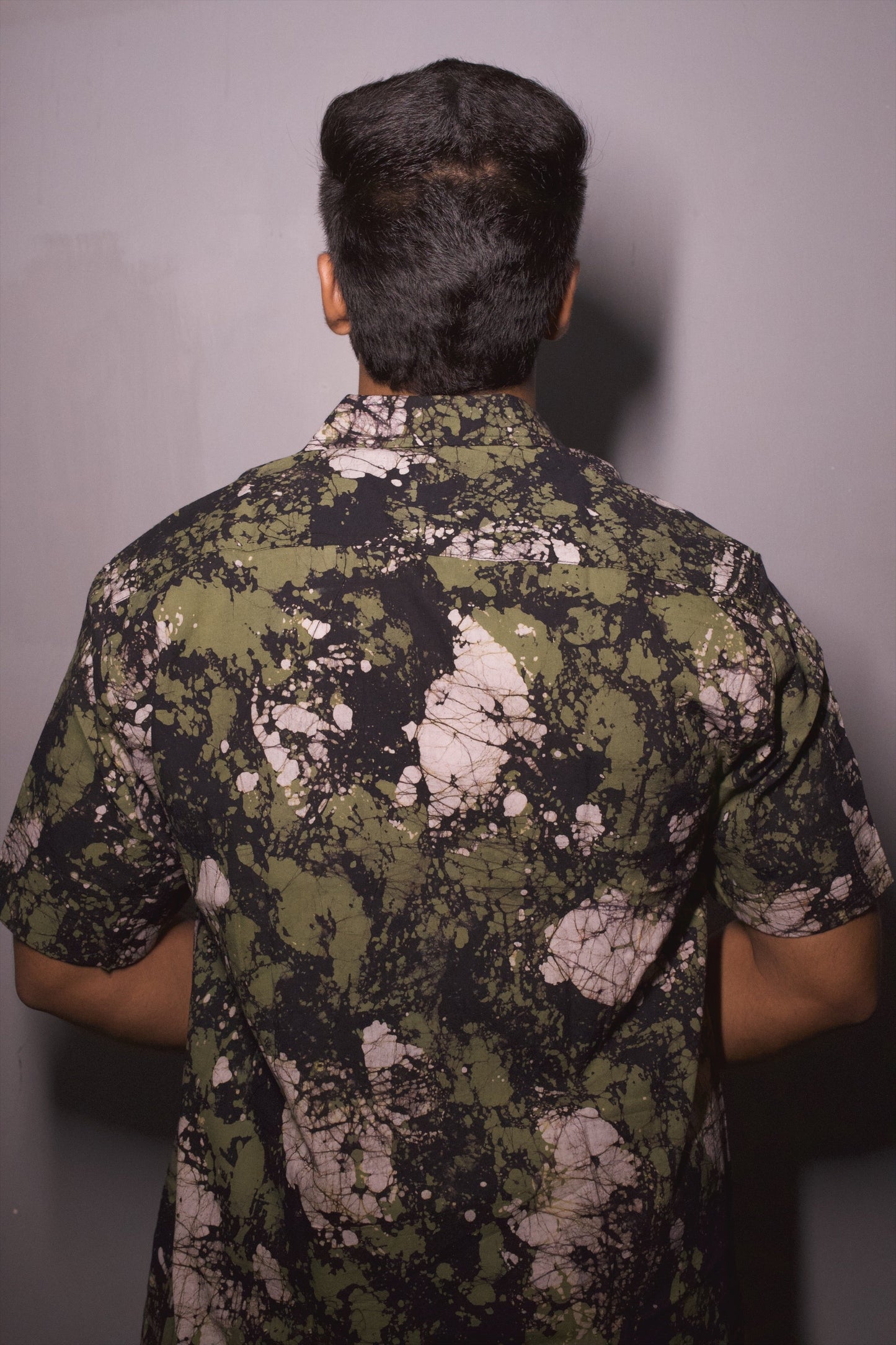 BATIK GREEN MILITARY ABSTRACT SHIRT
