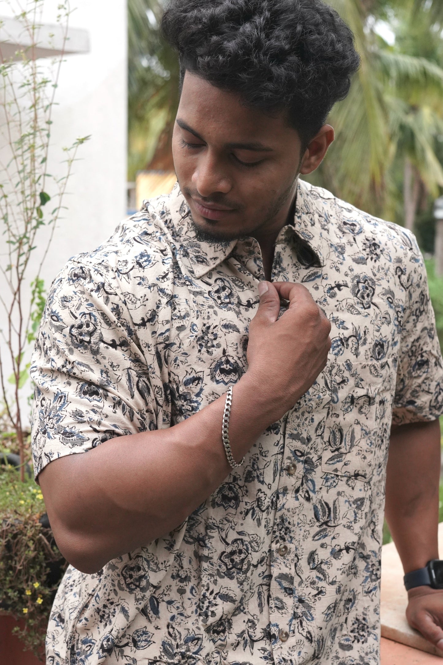 KALAMKARI BLACK FLORAL SHIRT