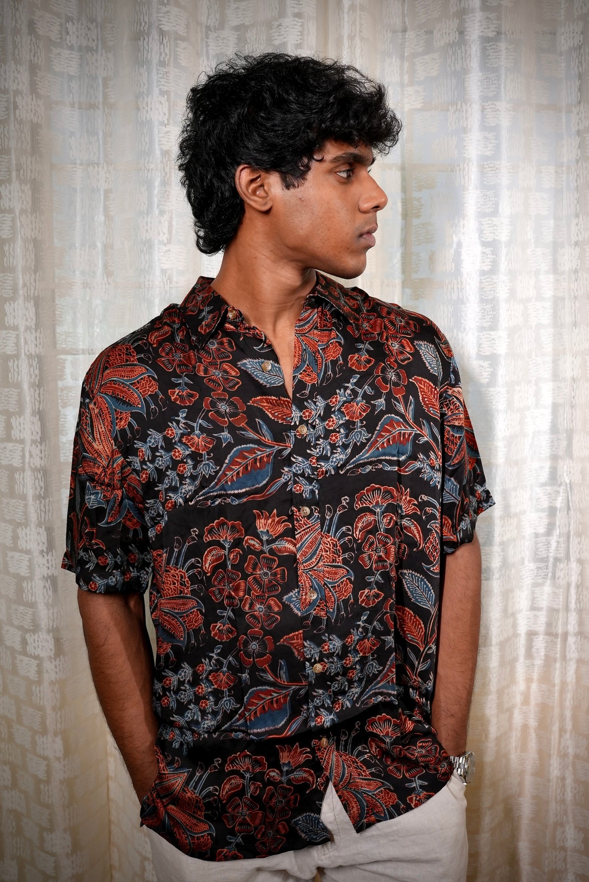 AJRAKH MAJET HEXAGON SHIRT