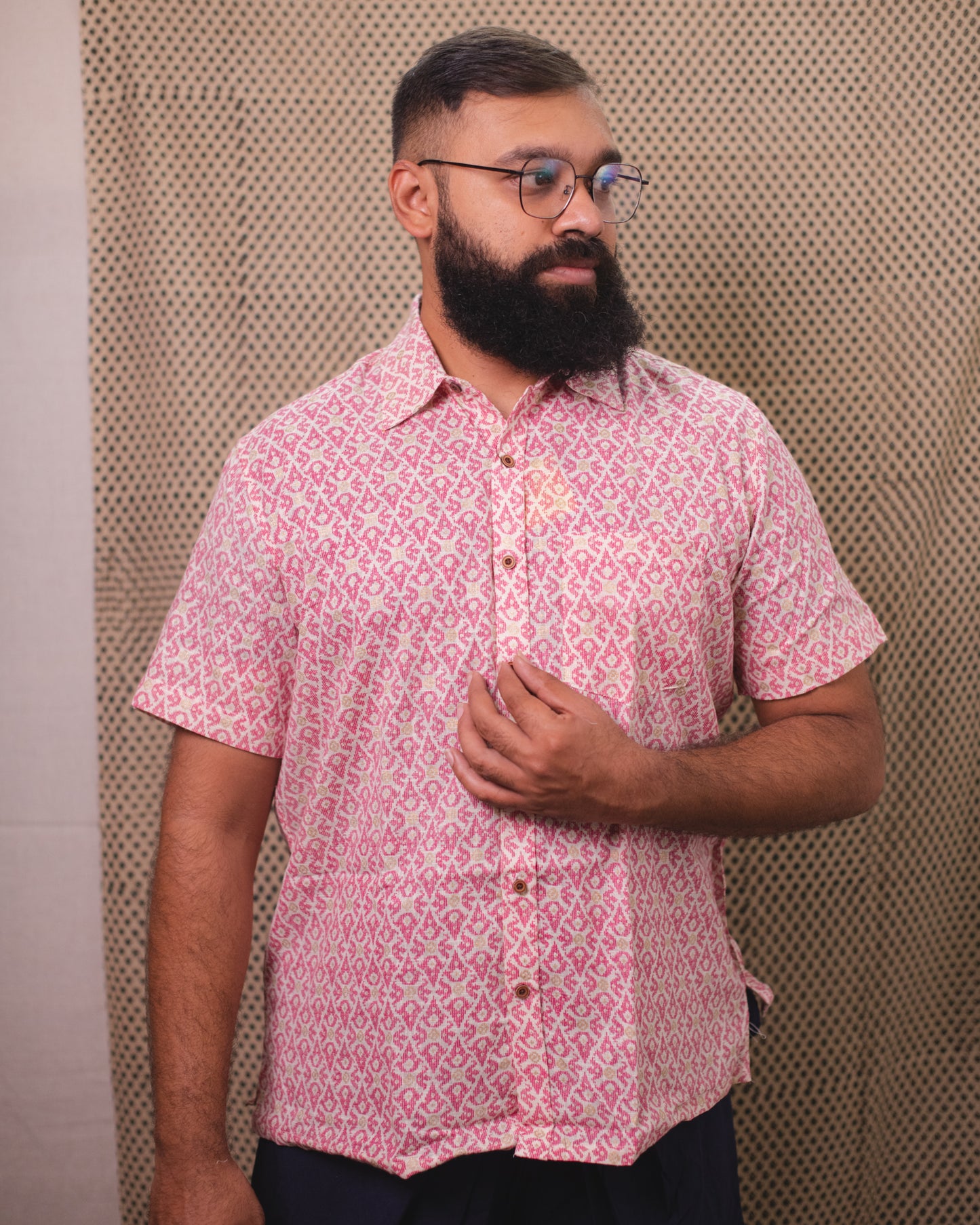PINK GEOMETRIC SHIRT