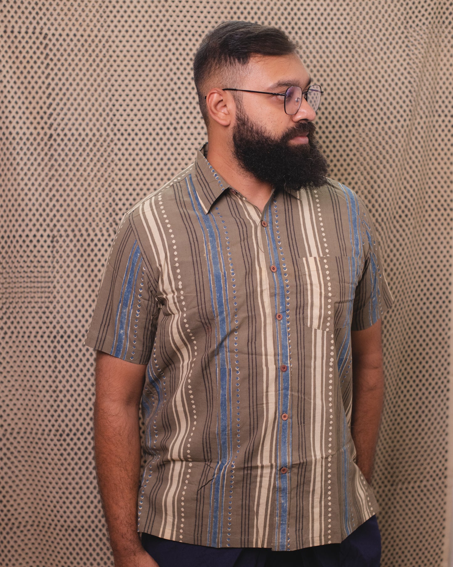 AJRAKH KASHISH STRIPE SHIRT