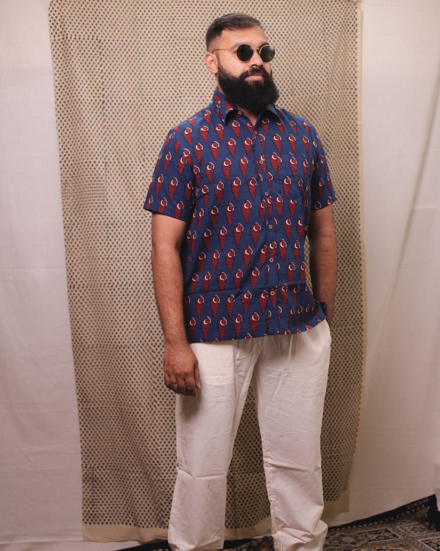 AJRAKH INDIGO CONCHES