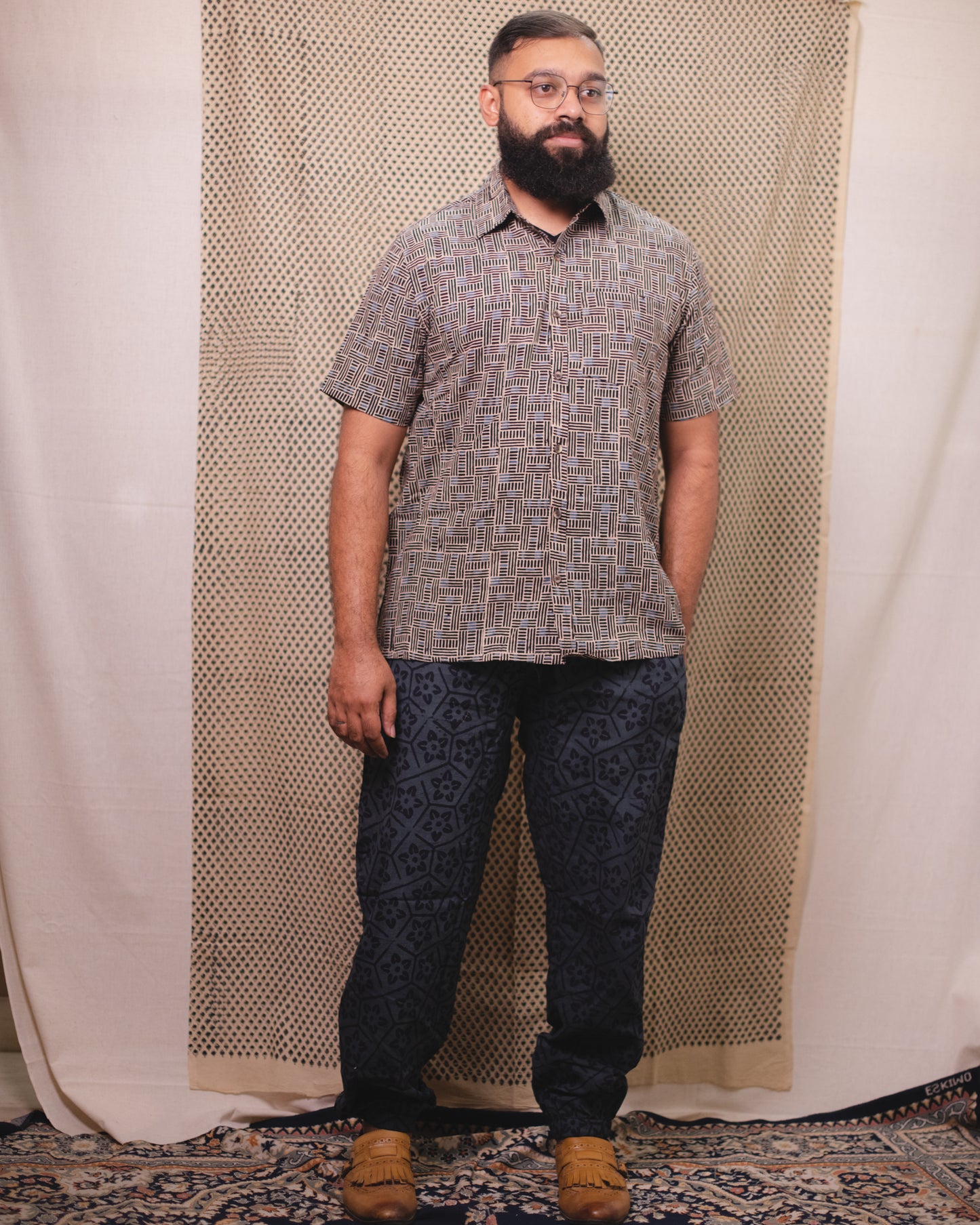 AJRAKH BLACK MEAZ SHIRT