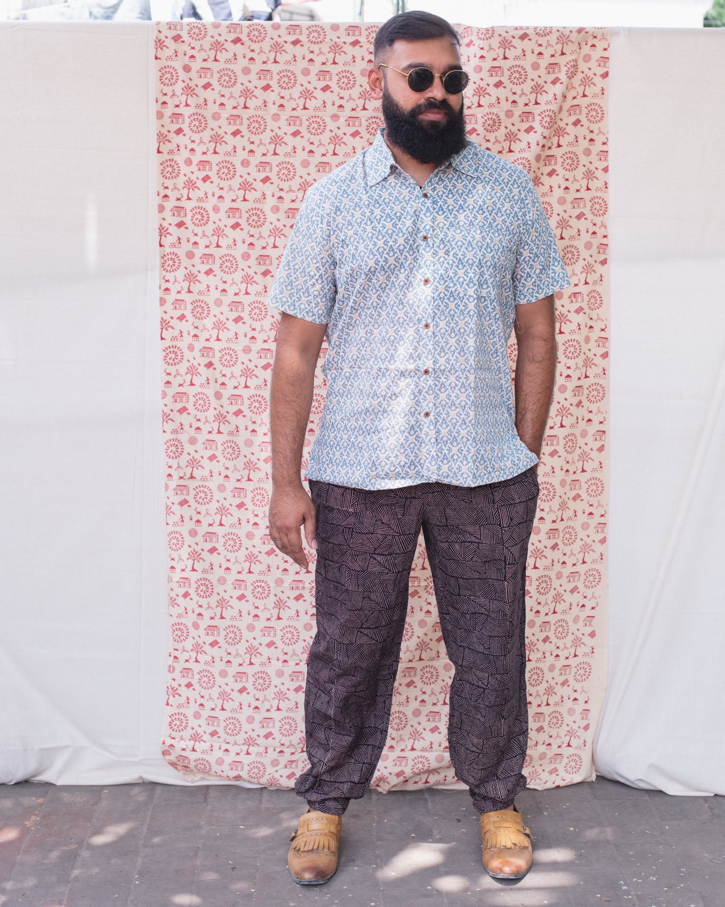 BLUE GEOMETRIC SHIRT