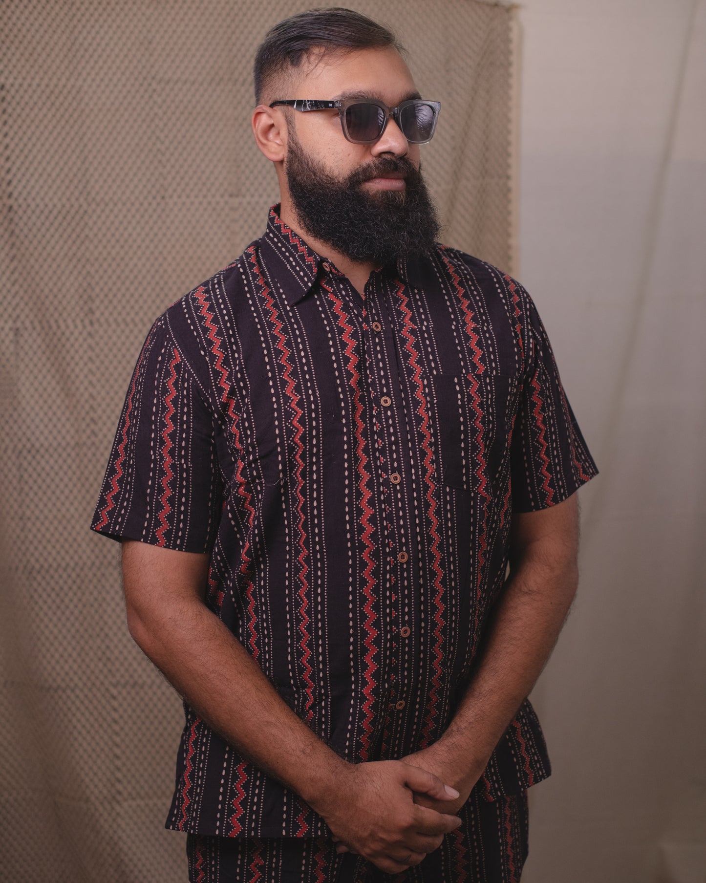 ZIG ZAG MAROON COORD SET