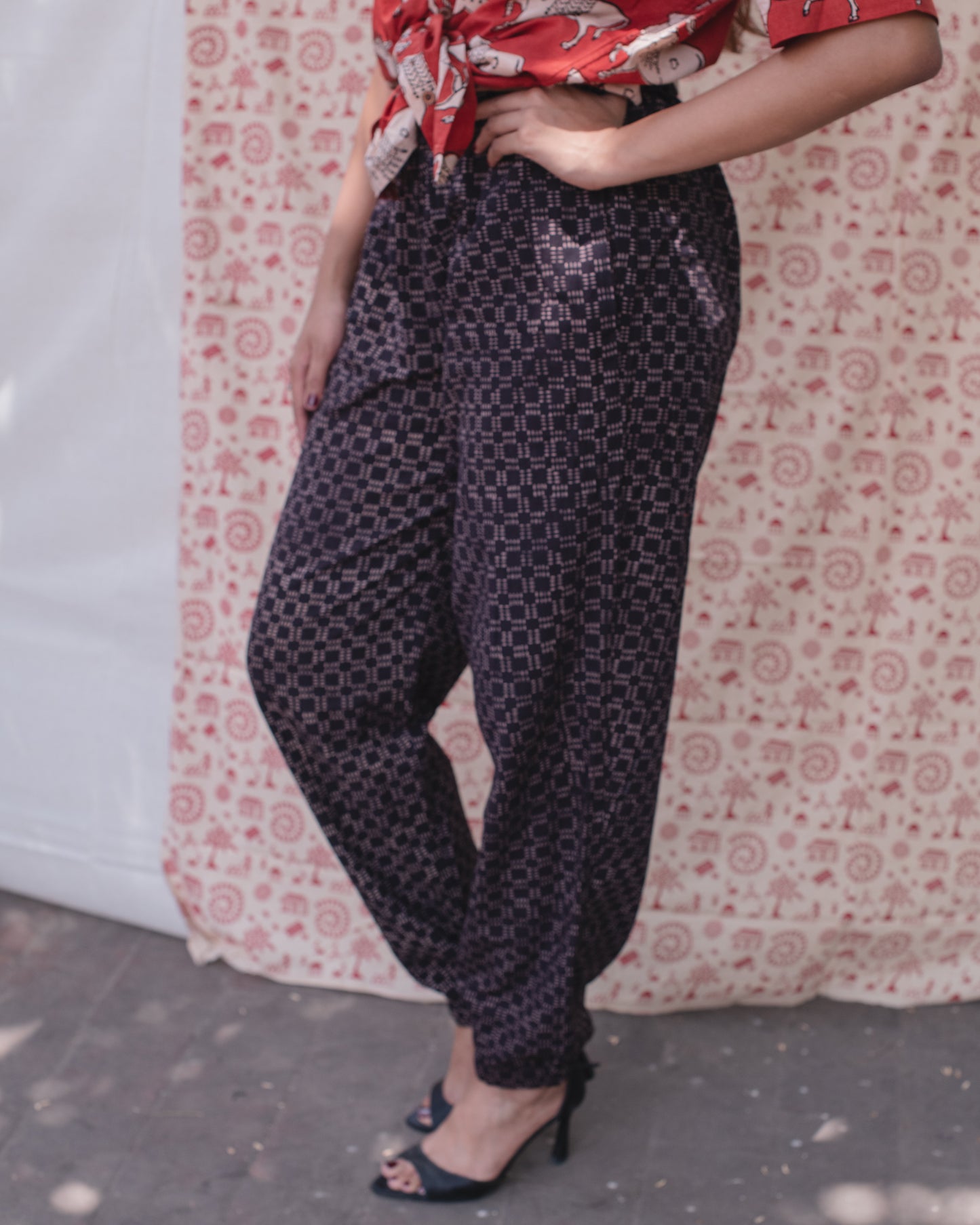 BLACK SQUARE CELLS TROUSERS PANTS