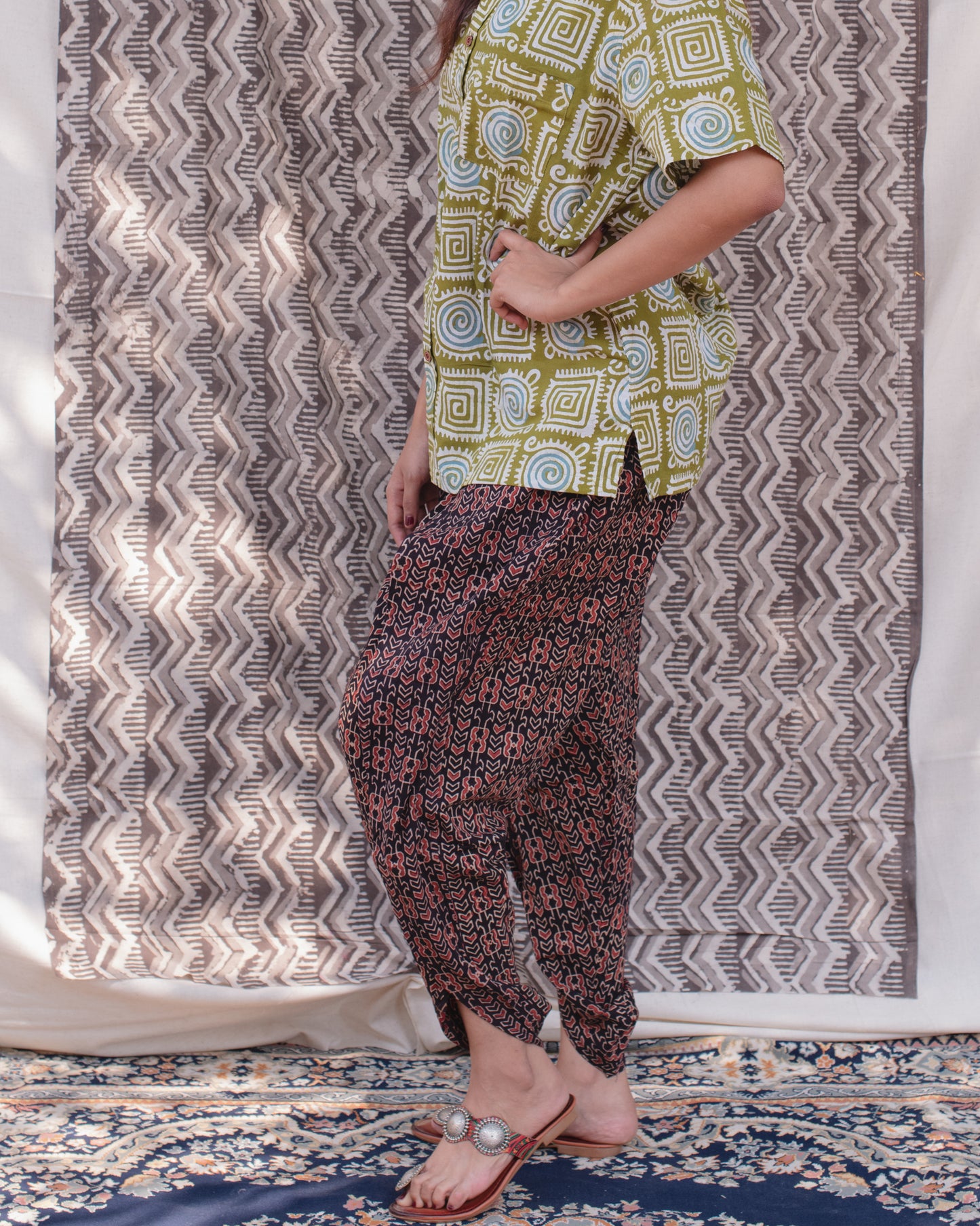 BLACK ARROW DHOTI PANTS
