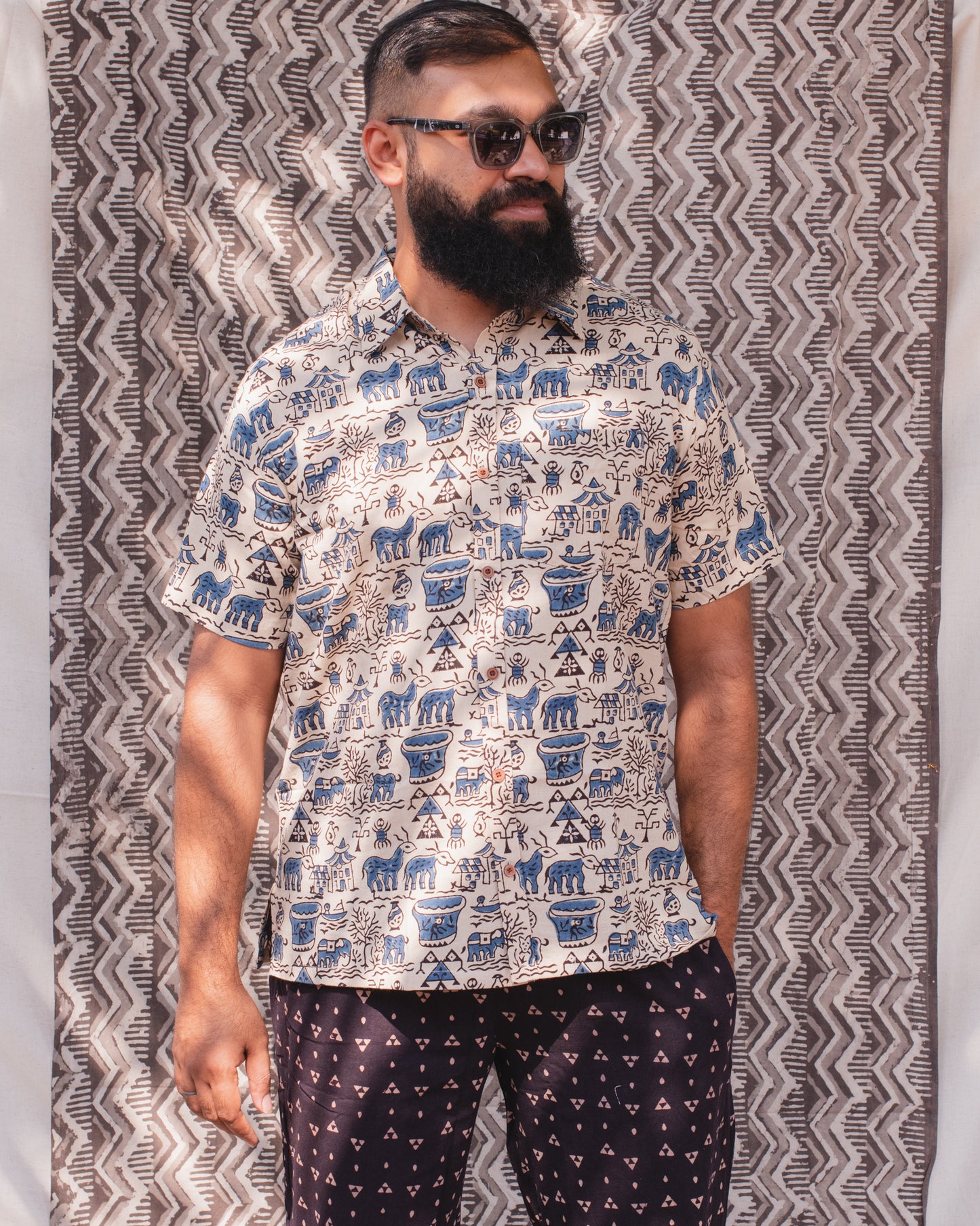 BEIGE ANIMAL SHIRT