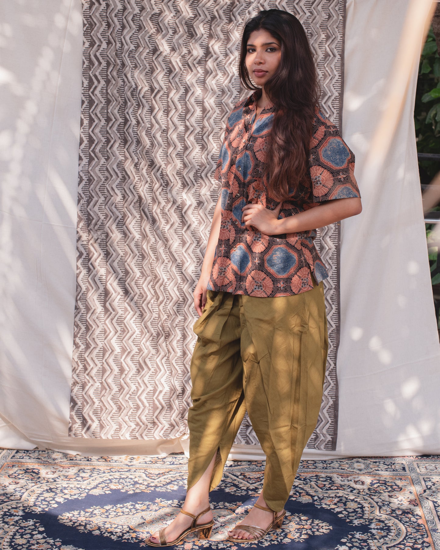 AJRAKH MAJET GEOMETRIC SHIRT