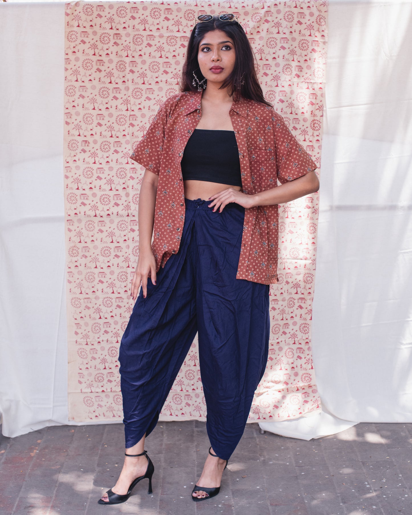 AJRAKH MAJET BANDHANI FLORAL SHIRT