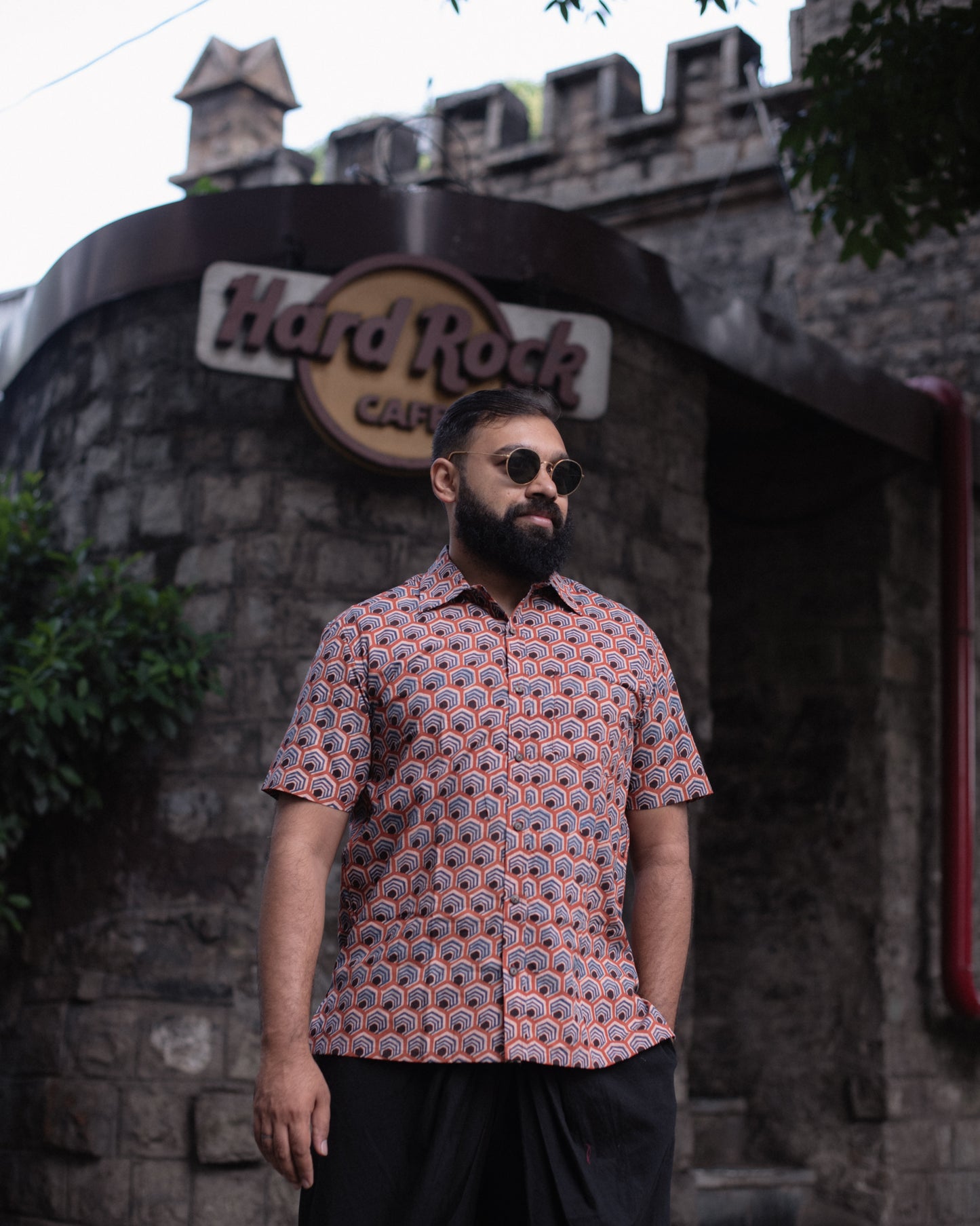 AJRAKH MAJET HONEYCOMB SHIRT
