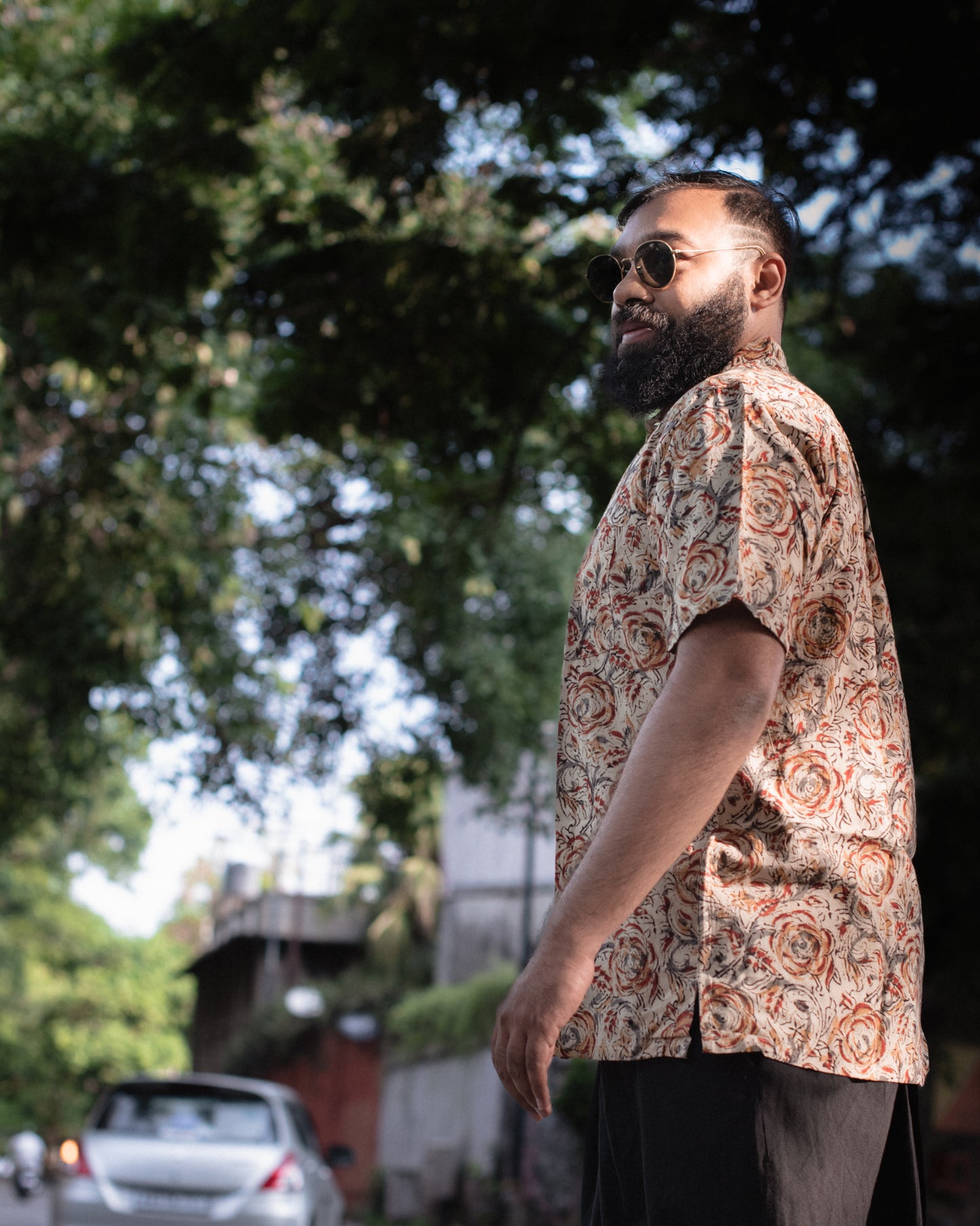 KALAMKARI RUST ROSE SHIRT