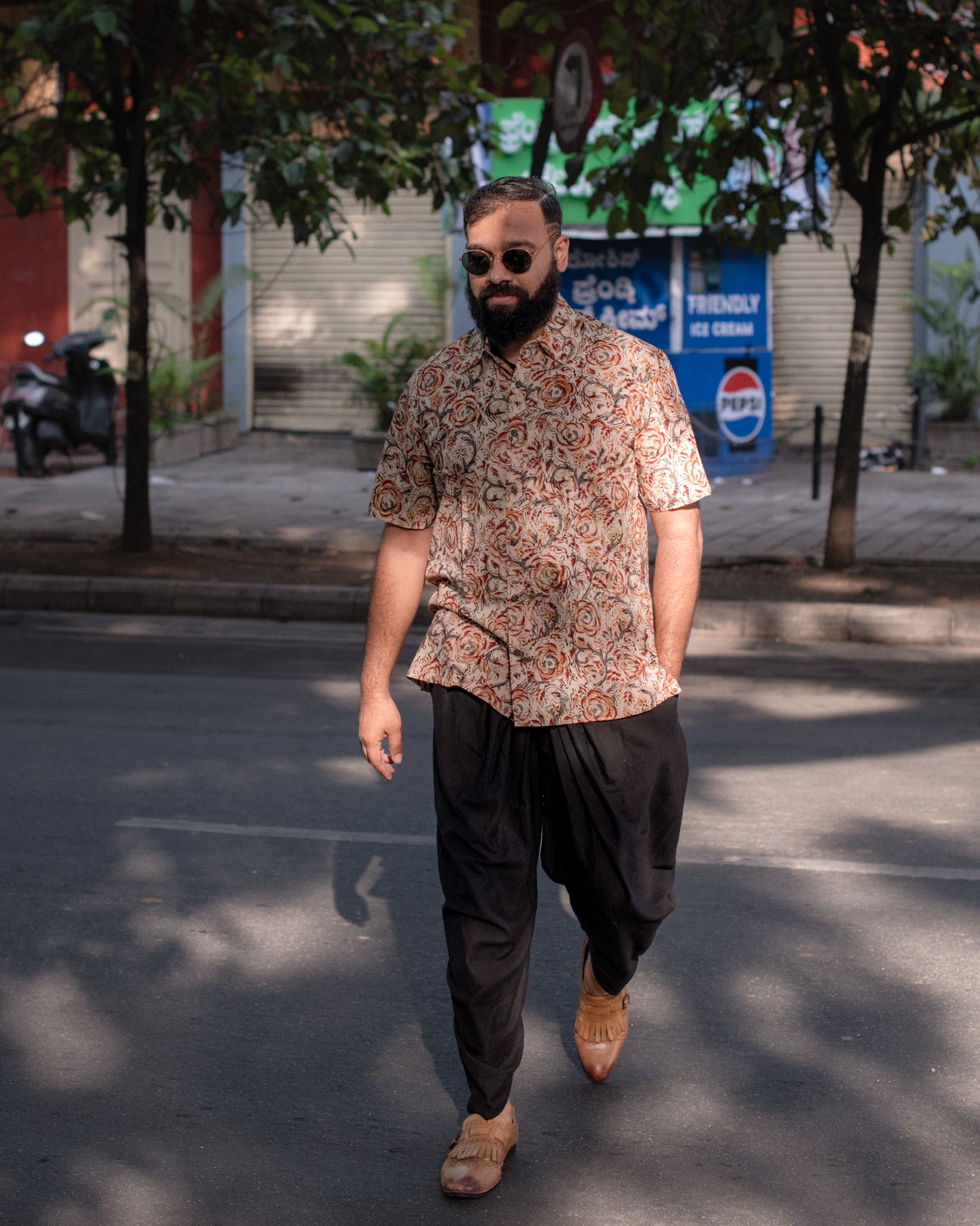 KALAMKARI RUST ROSE SHIRT