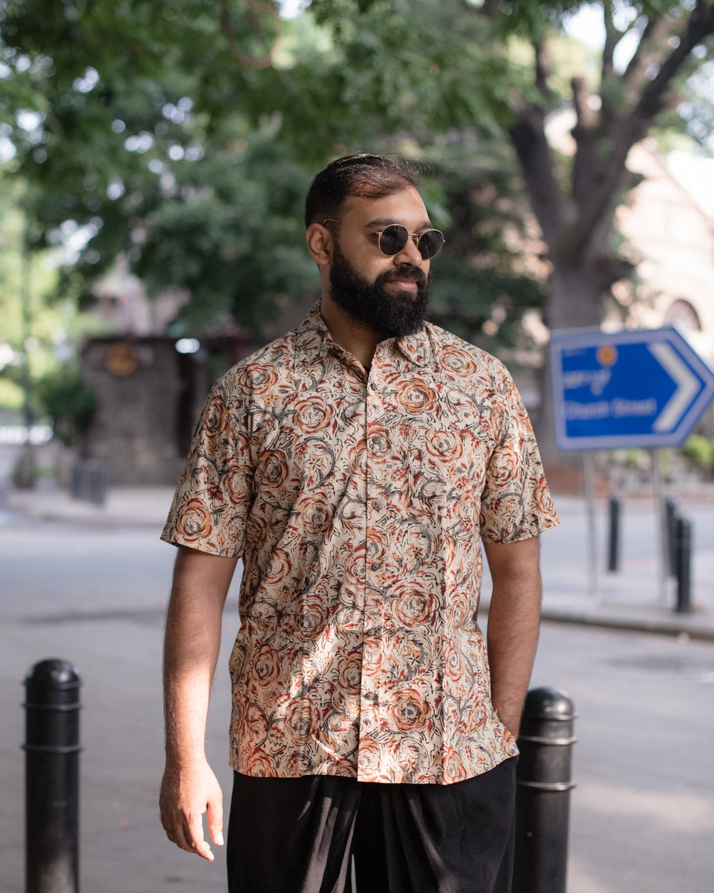 KALAMKARI RUST ROSE SHIRT
