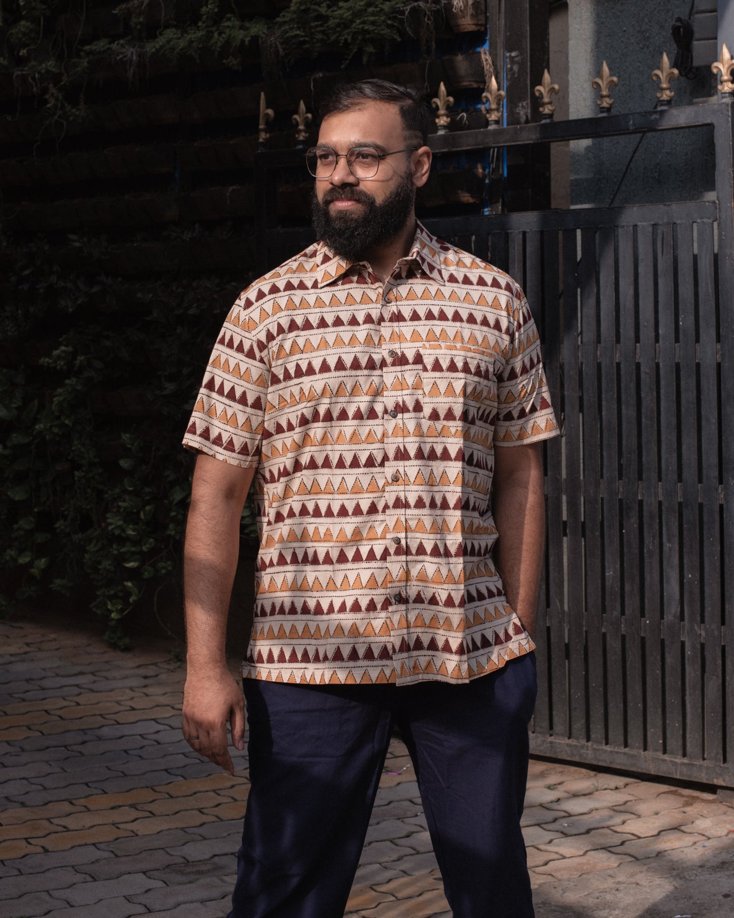 KALAMKARI MUSTRAD TRIANGLE SHIRT