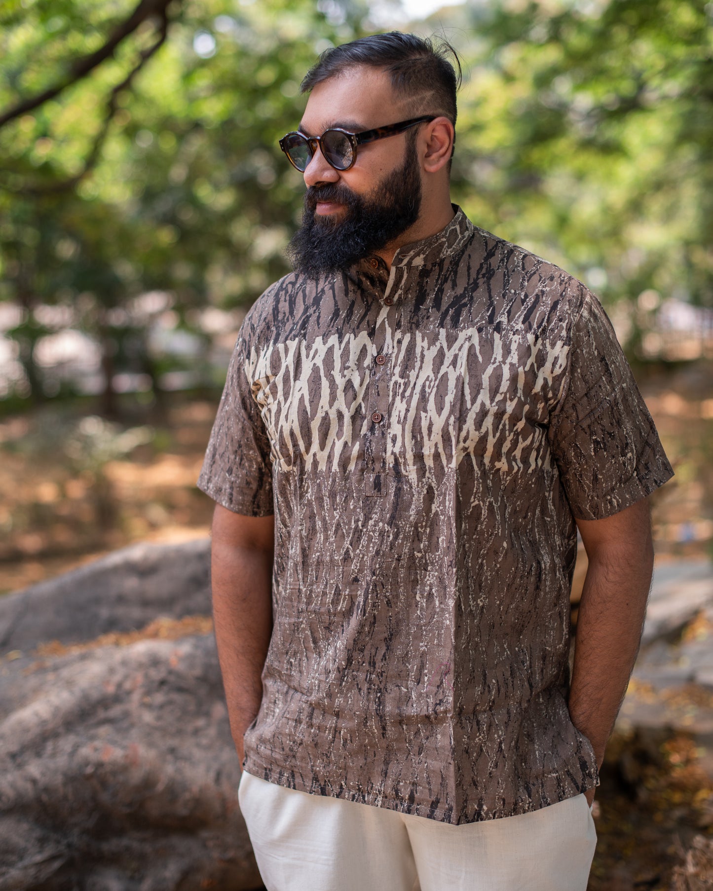 AJRAKH KASHISH ABSTRACT SHORT KURTA