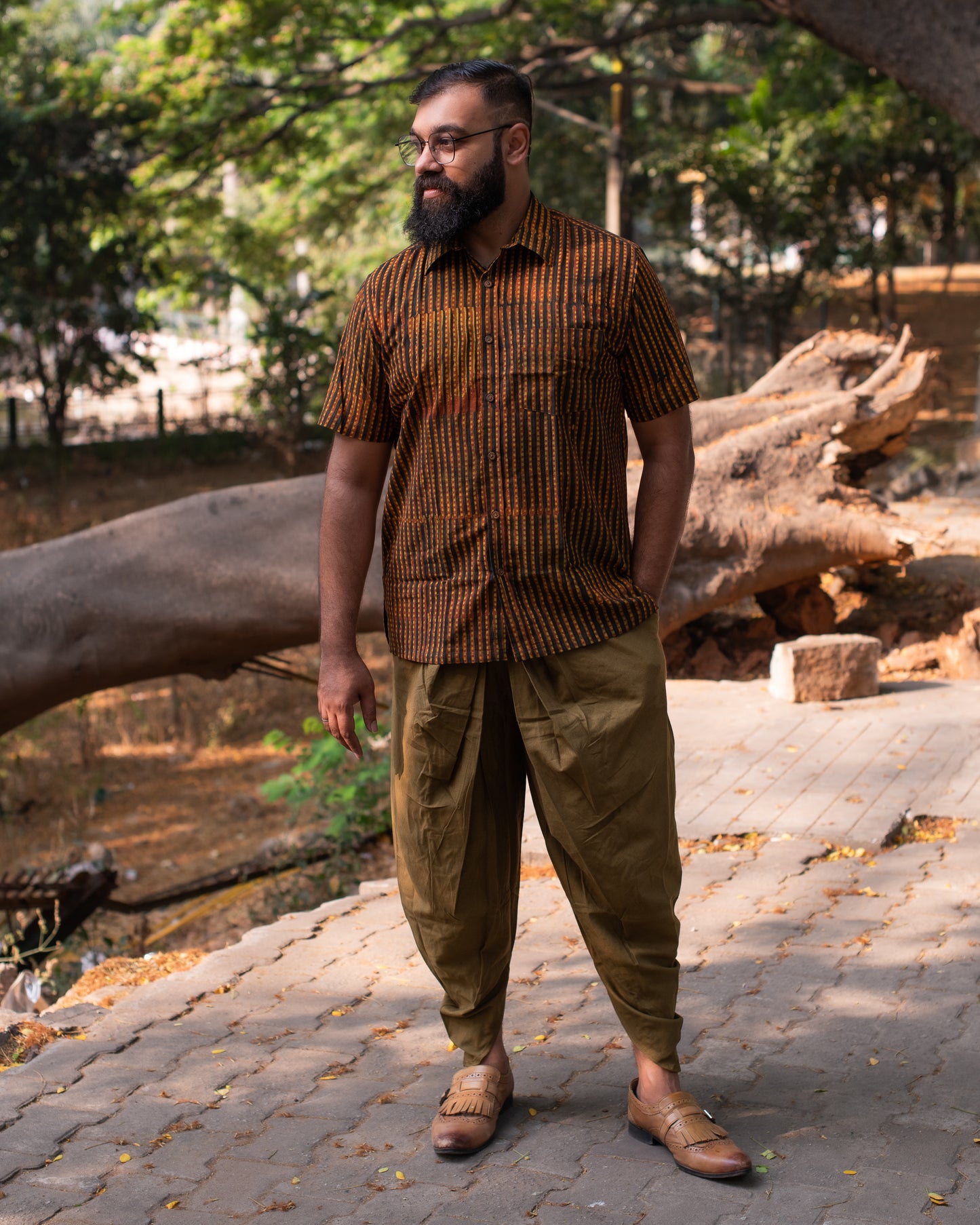 DABU GREEN STRIPED SHIRT