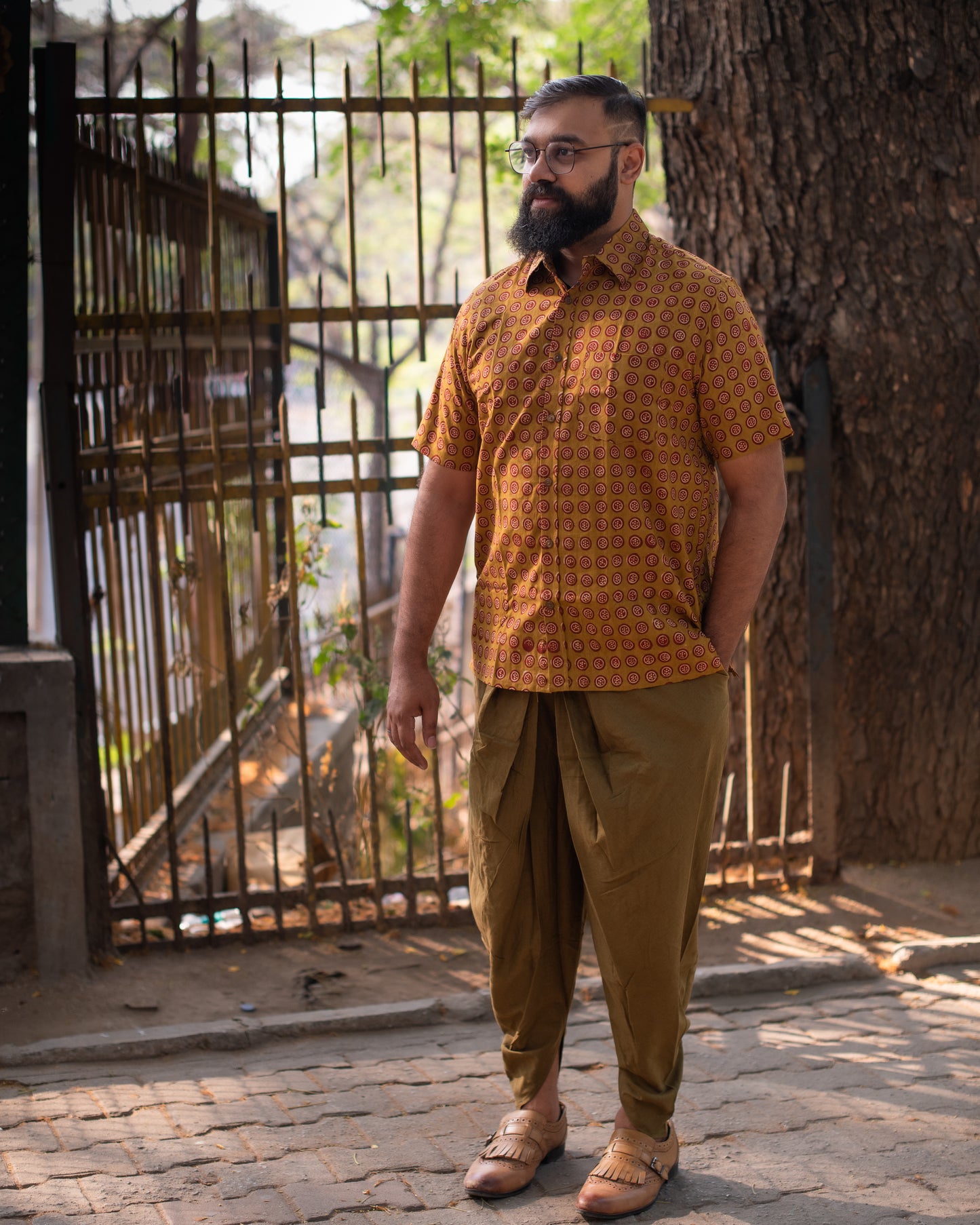 DABU MUSTARD BUTTON SHIRT