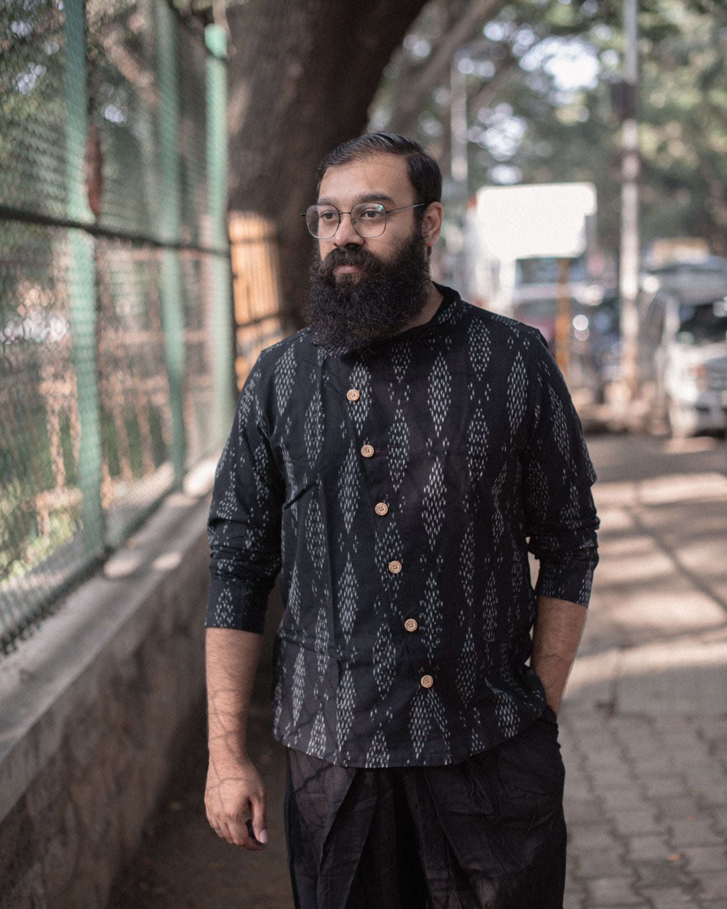 BLACK TETRAGON IKKAT 7B SHIRT