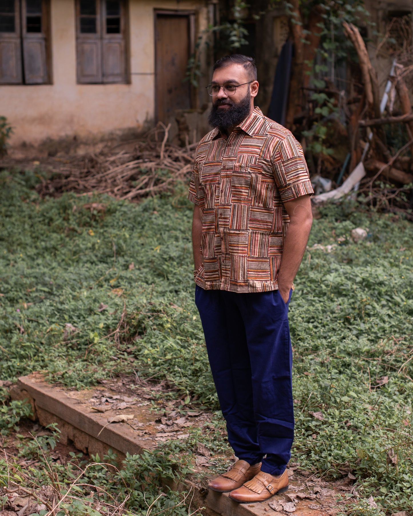 KALAMKARI GREEN CHECKS SHIRT