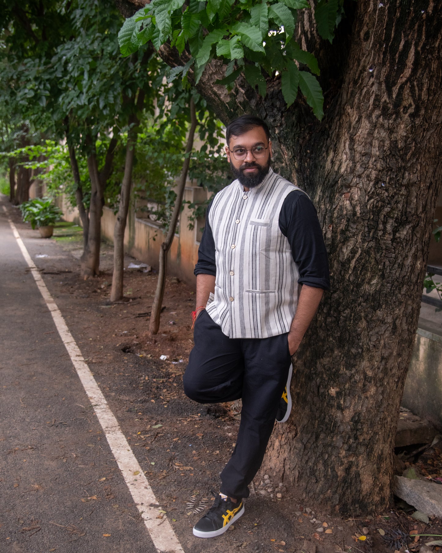 NATURAL GREY STRIPE MODI JACKET