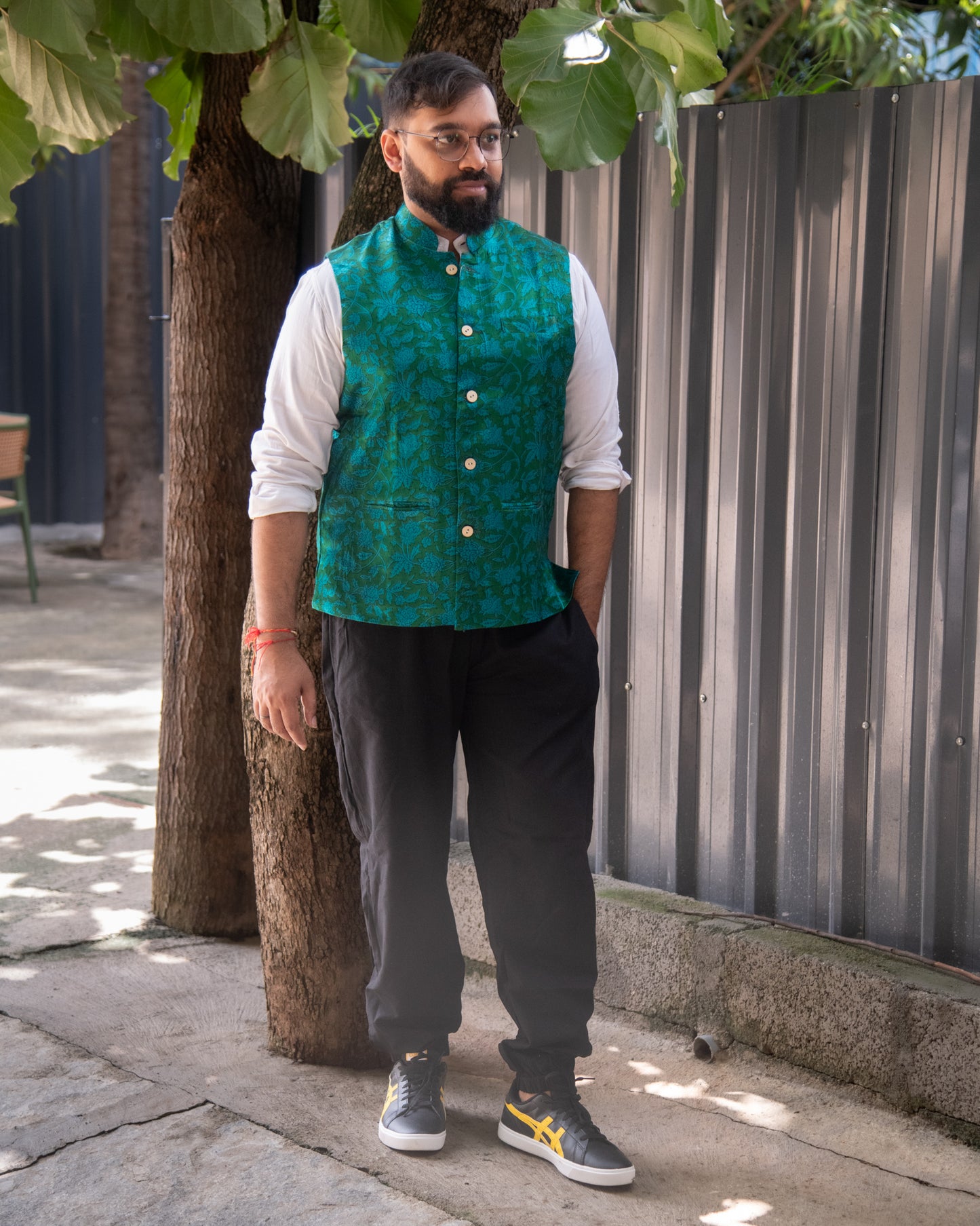 MASHRU GREEN MODI JACKET