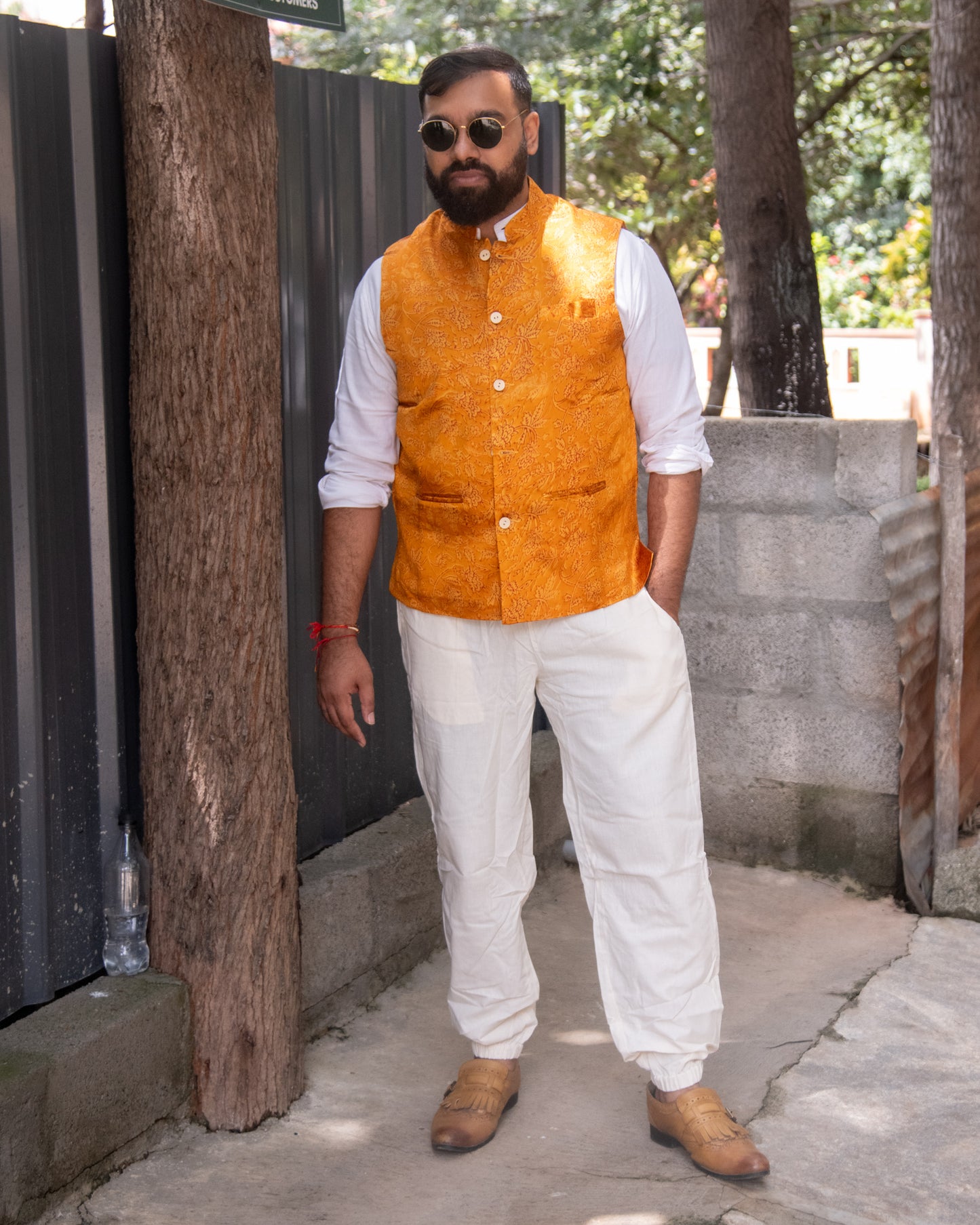 MASHRU MUSTRARD MODI JACKET