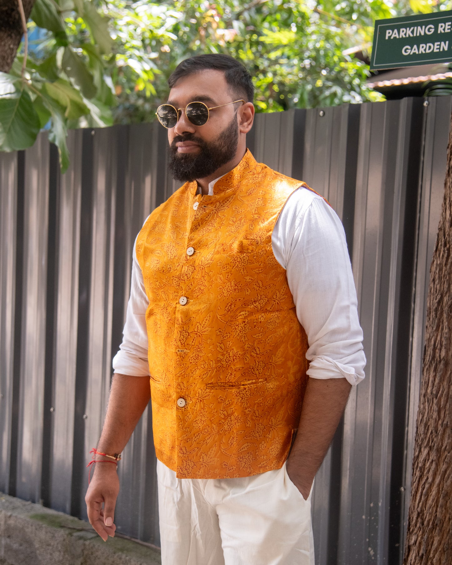 MASHRU MUSTRARD MODI JACKET