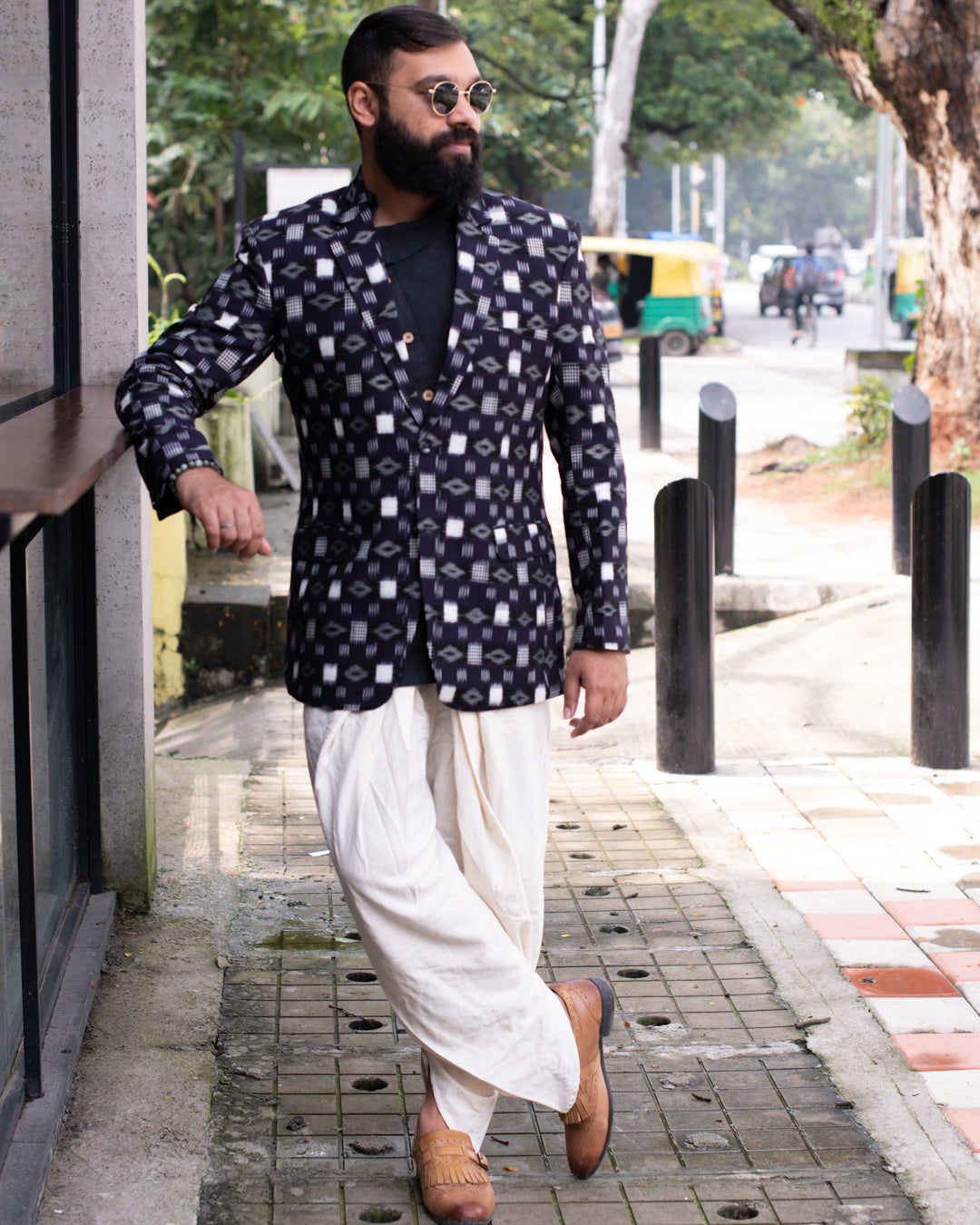 NAVY BLUE IKKAT BLAZER