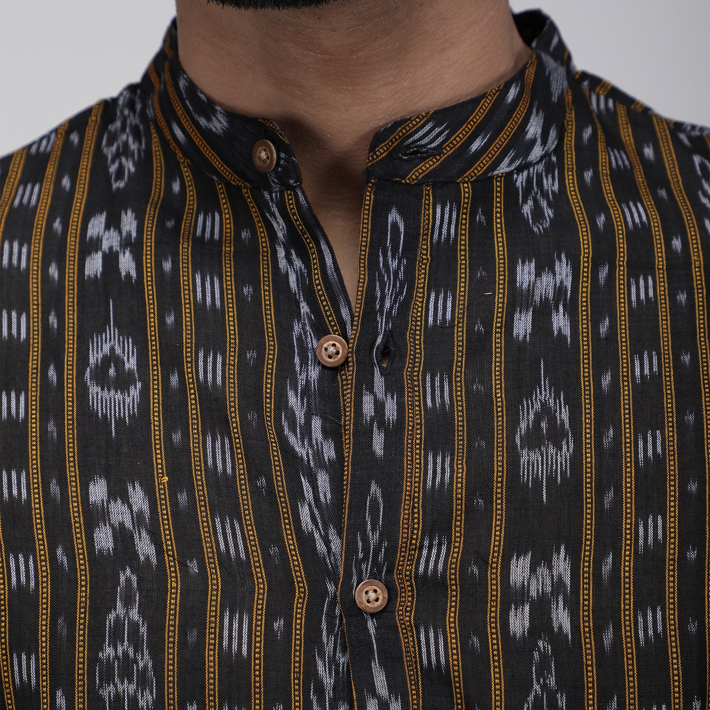 SAMBALPURI IKKAT BLACK KURTA