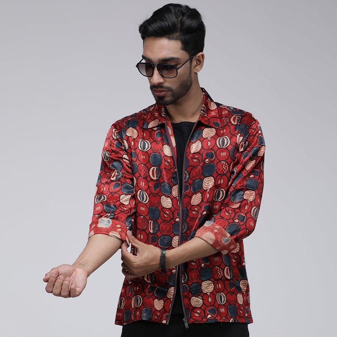 MASHRU MAROON PUMKIN ZIPPER