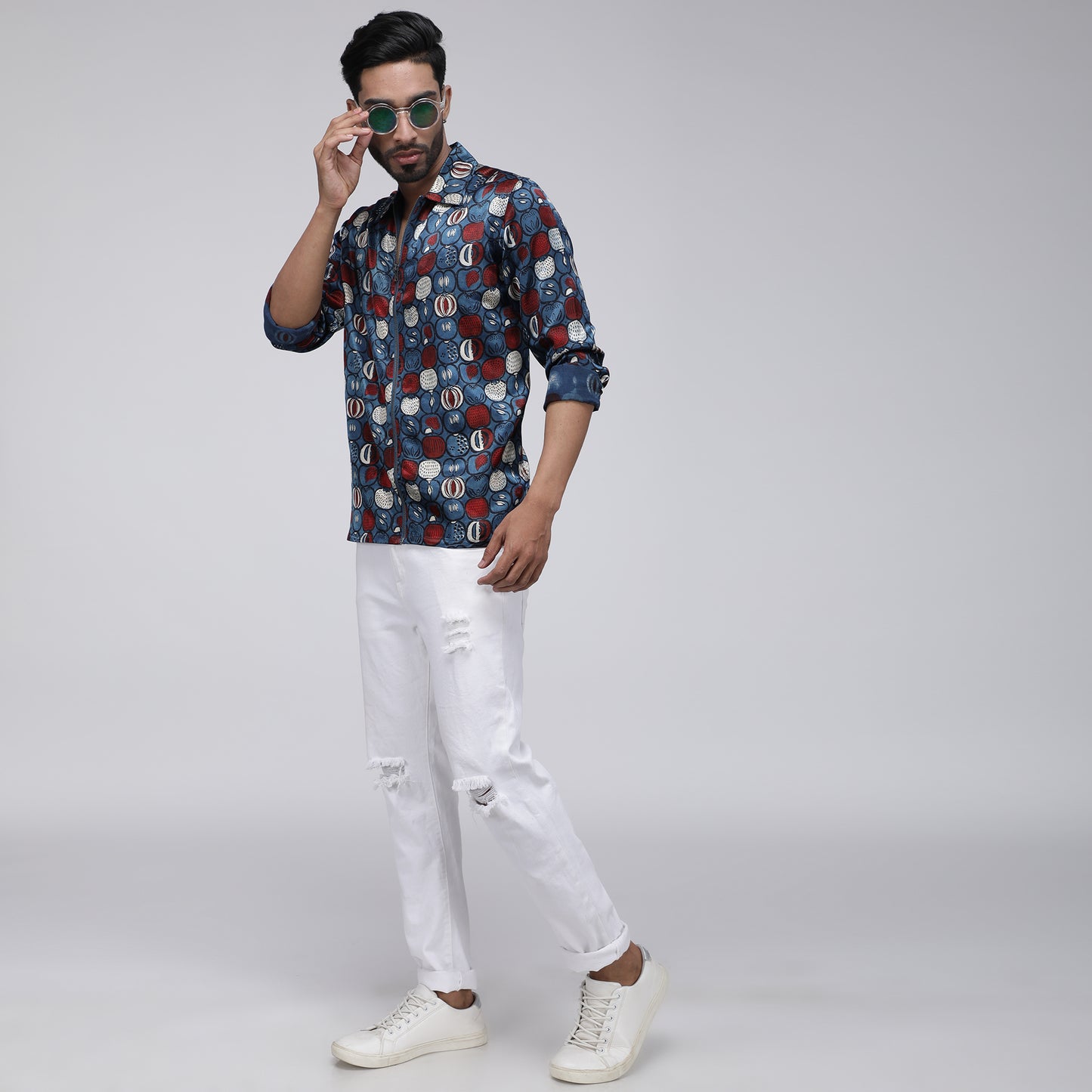 MASHRU INDIGO PUMKIN ZIPPER