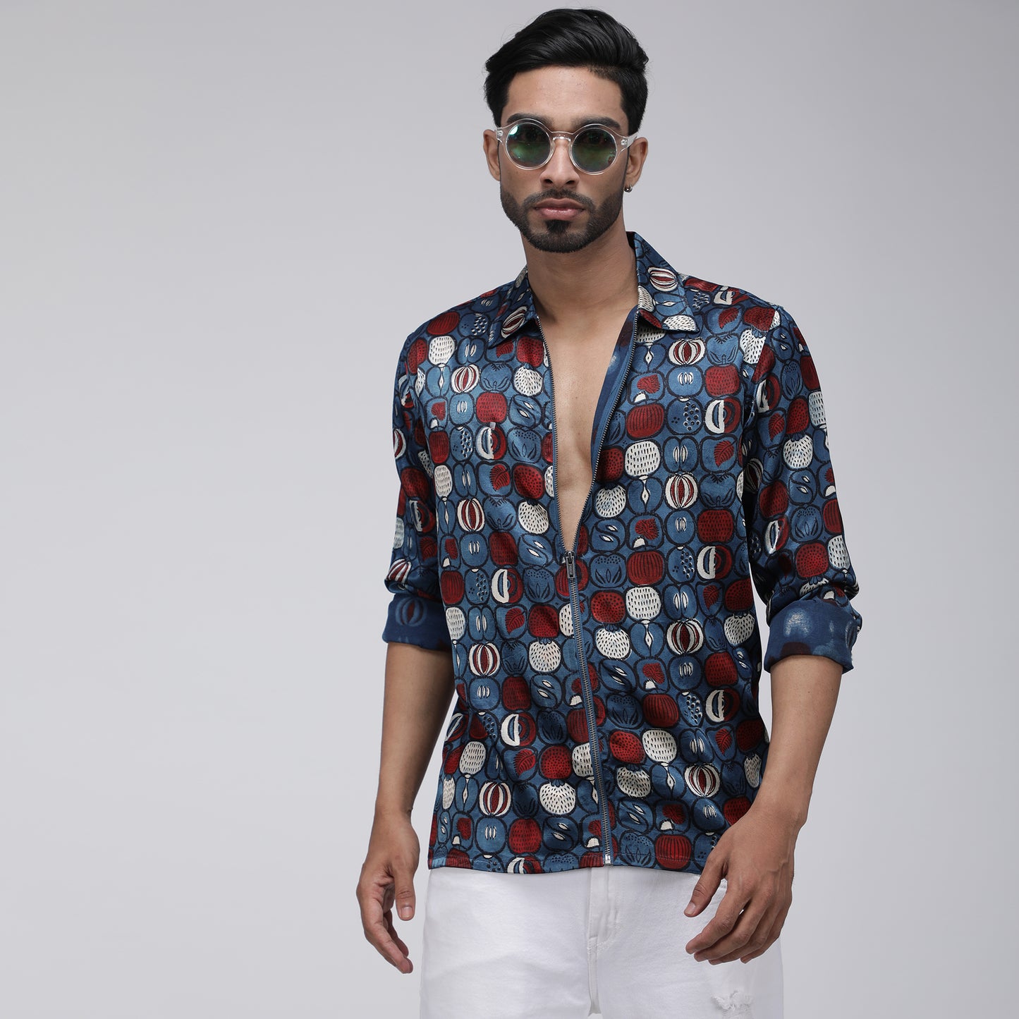 MASHRU INDIGO PUMKIN ZIPPER