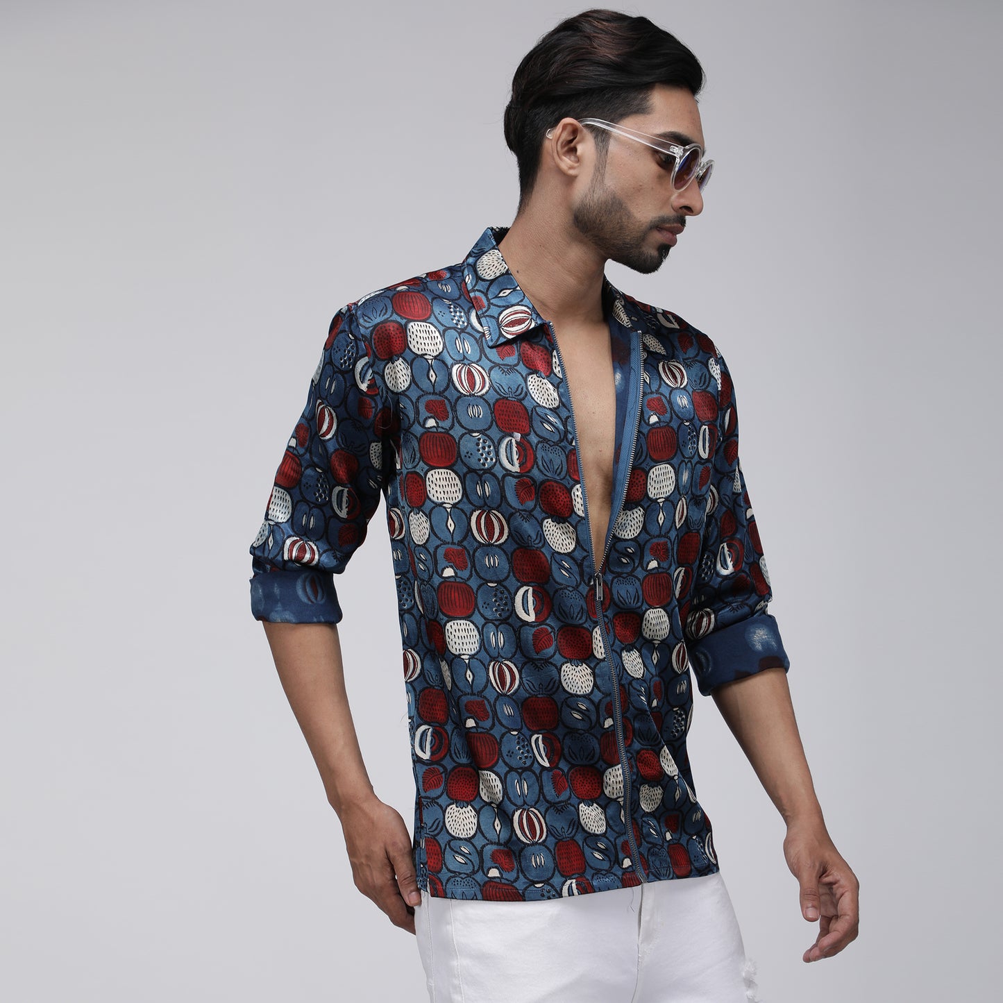 MASHRU INDIGO PUMKIN ZIPPER
