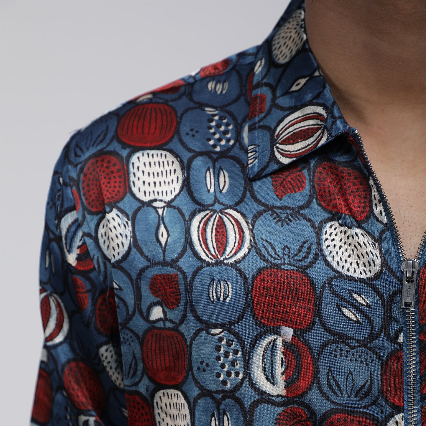 MASHRU INDIGO PUMKIN ZIPPER