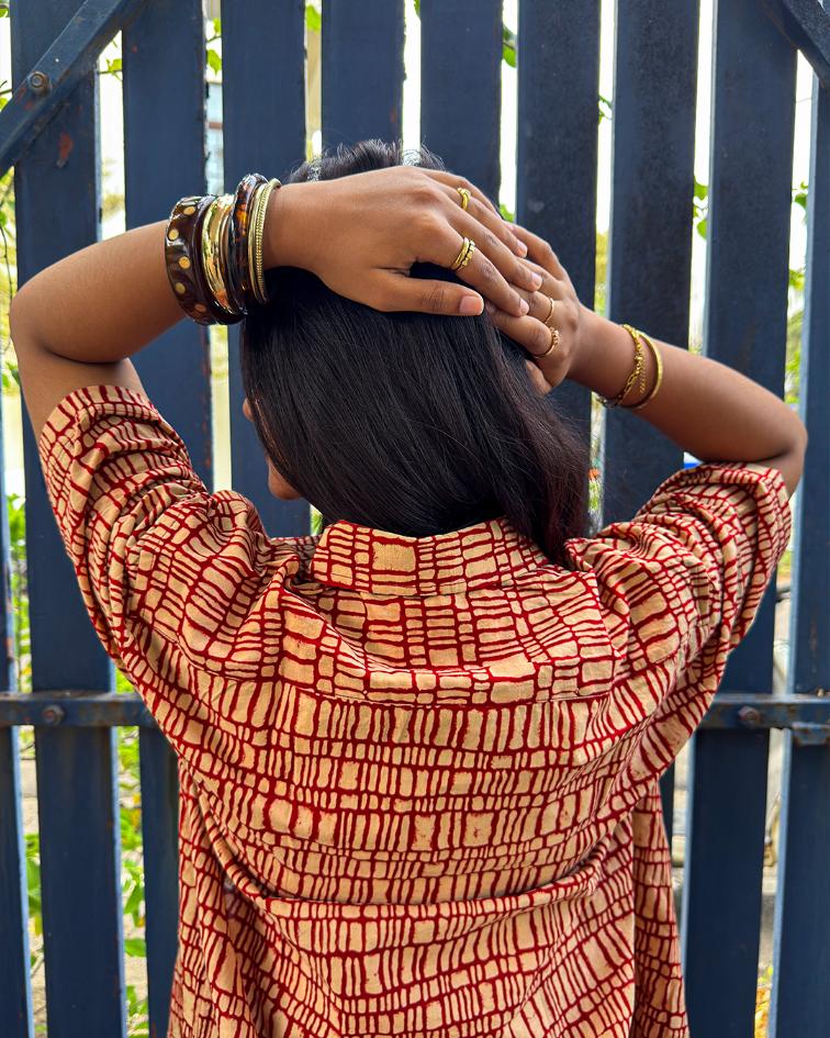 AJRAKH RED BRICK SHIRT