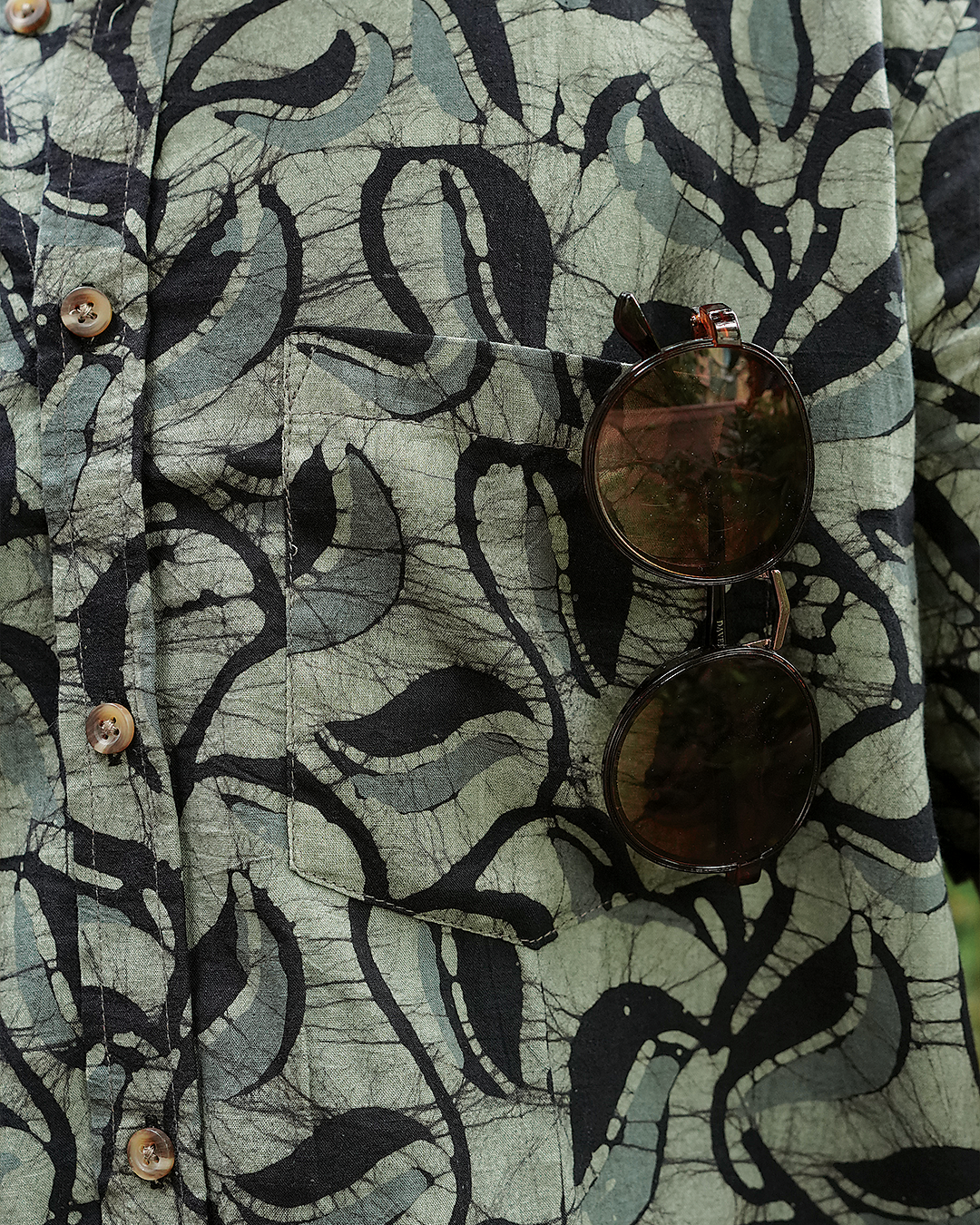 BATIK INDIGO ABSTRACT SHIRT