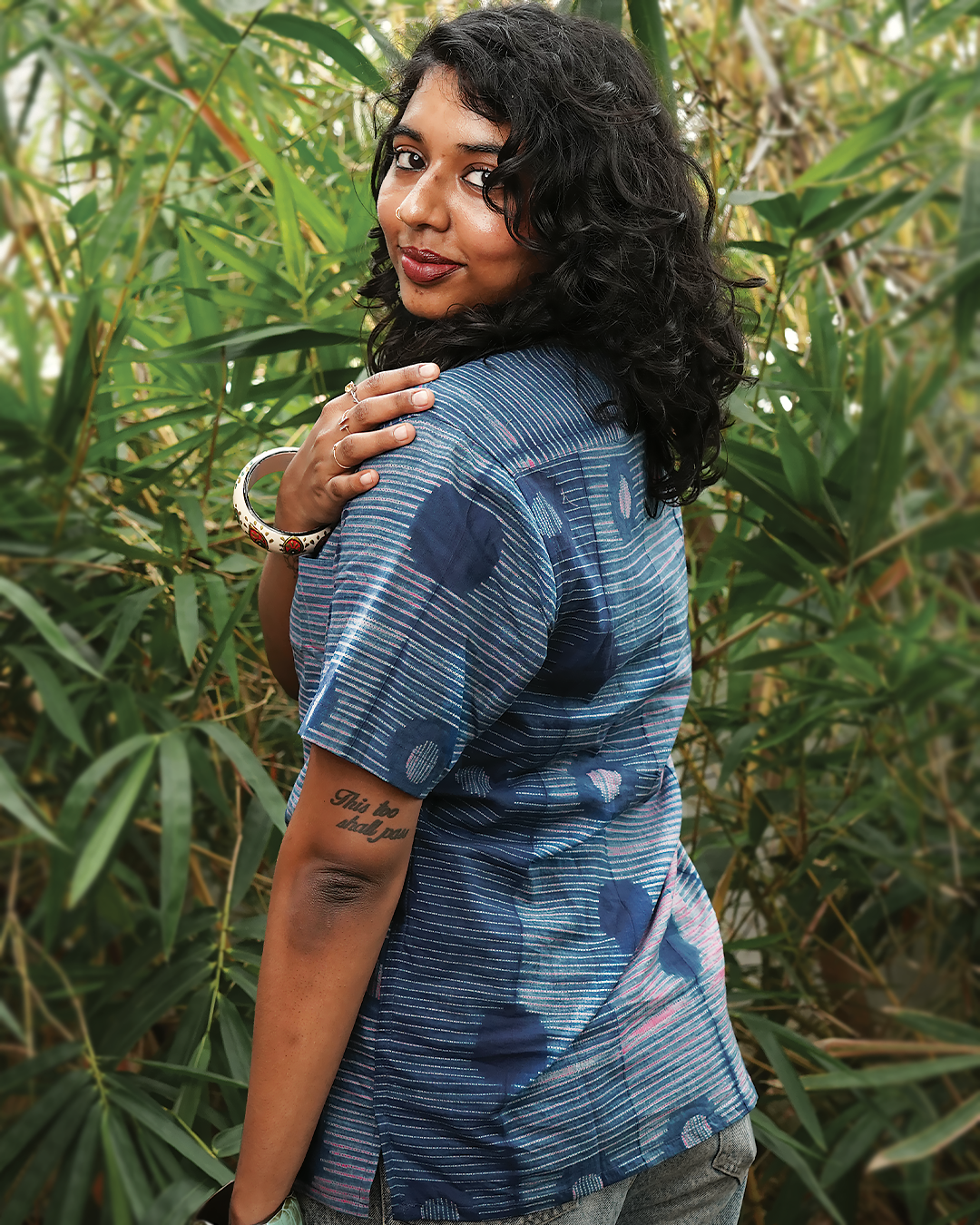 SHIBORI LAVENDER GOLA SHIRT