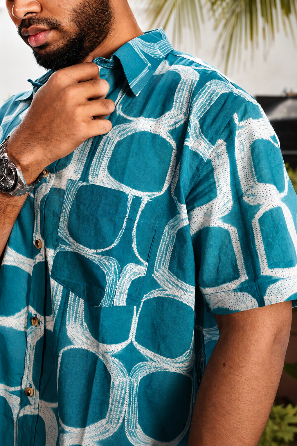 AJRAKH HENNA FLORAL SHIRT