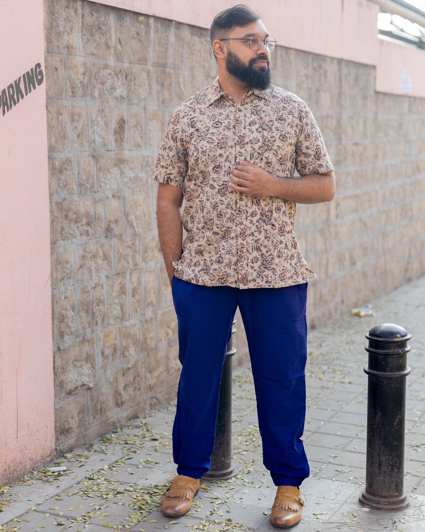 KALAMKARI OLIVE GREEN FLORAL SHIRT