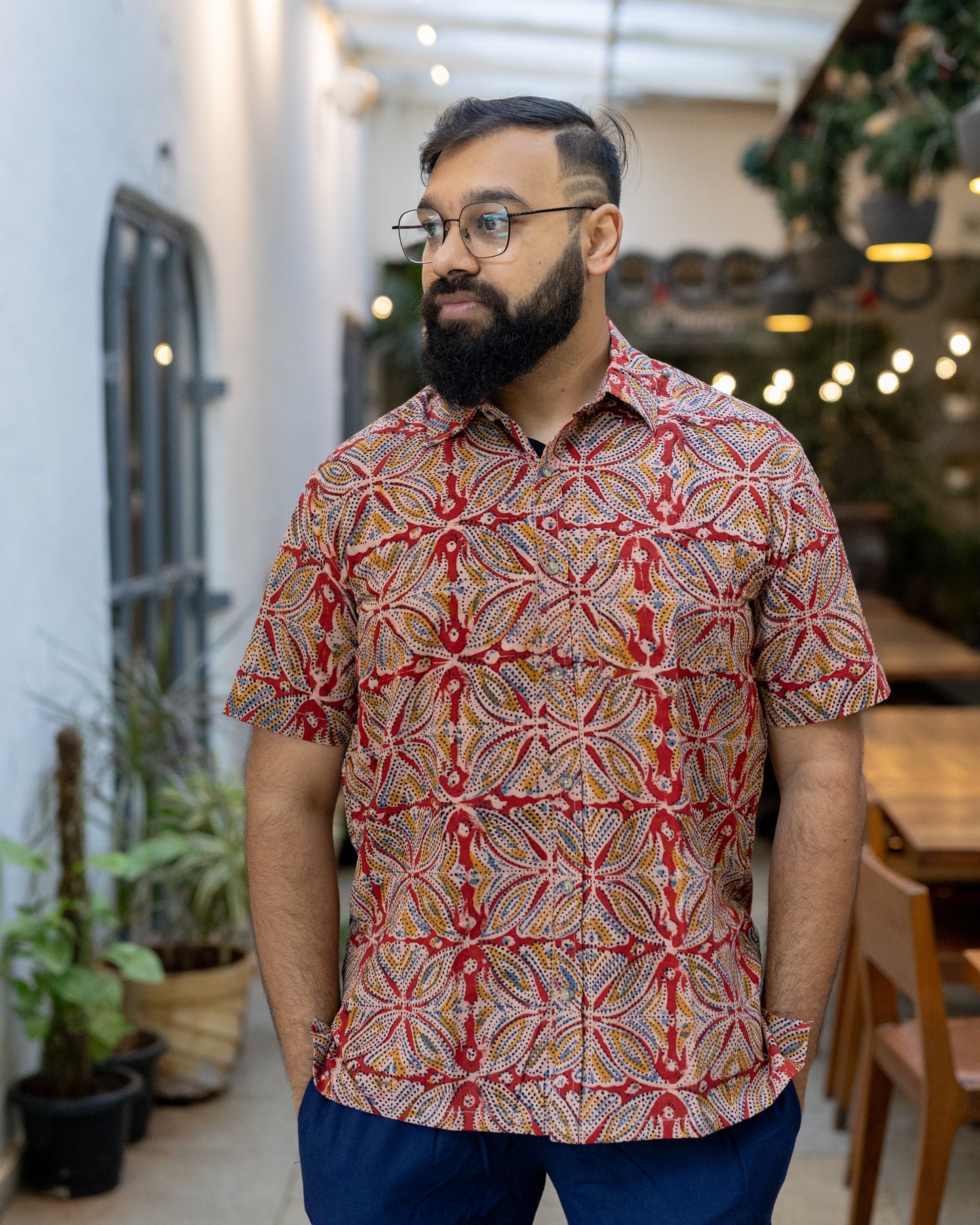 KALAMKARI RED FLORAL SHIRT