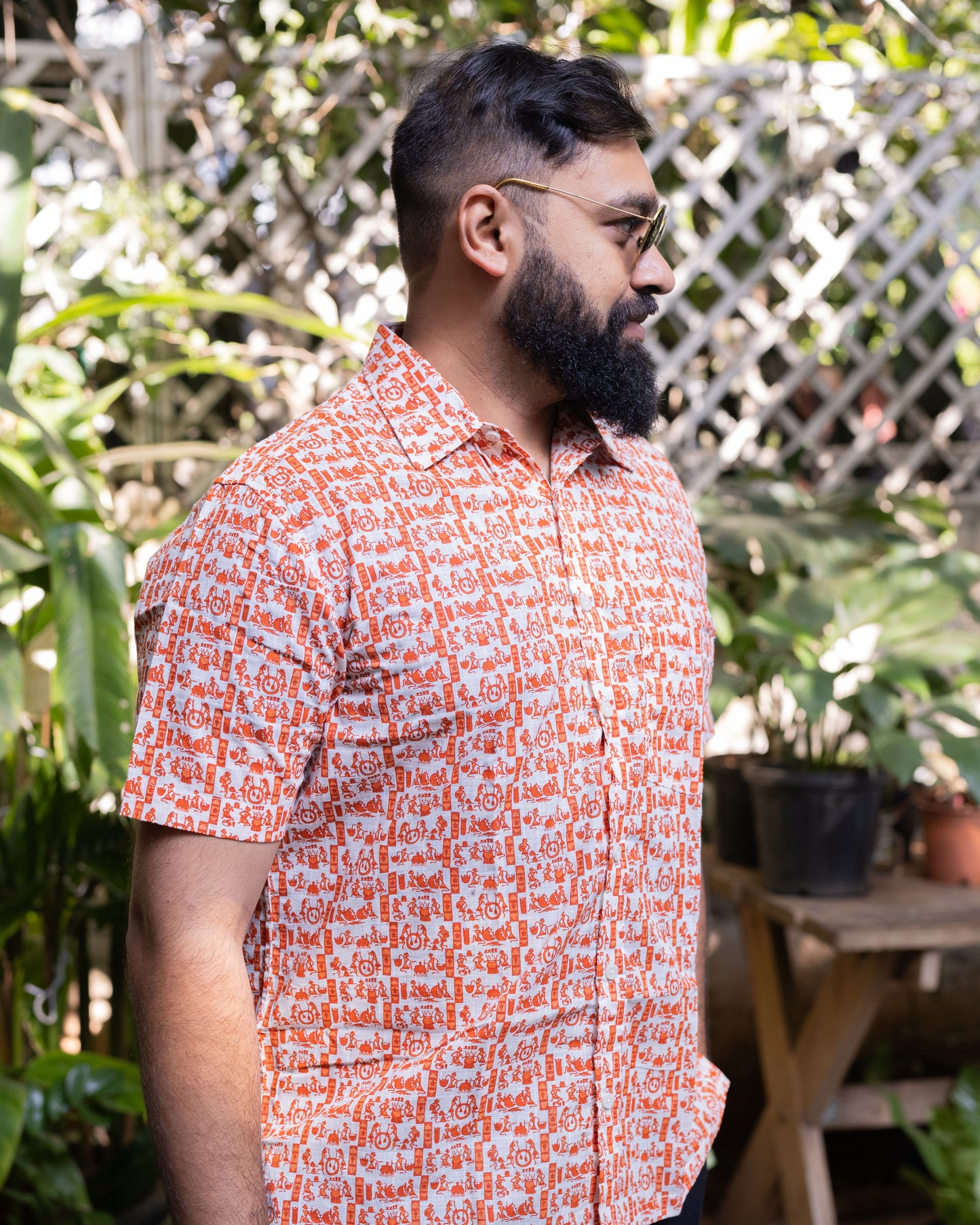 ORANGE WORKING WARLI SHIRT