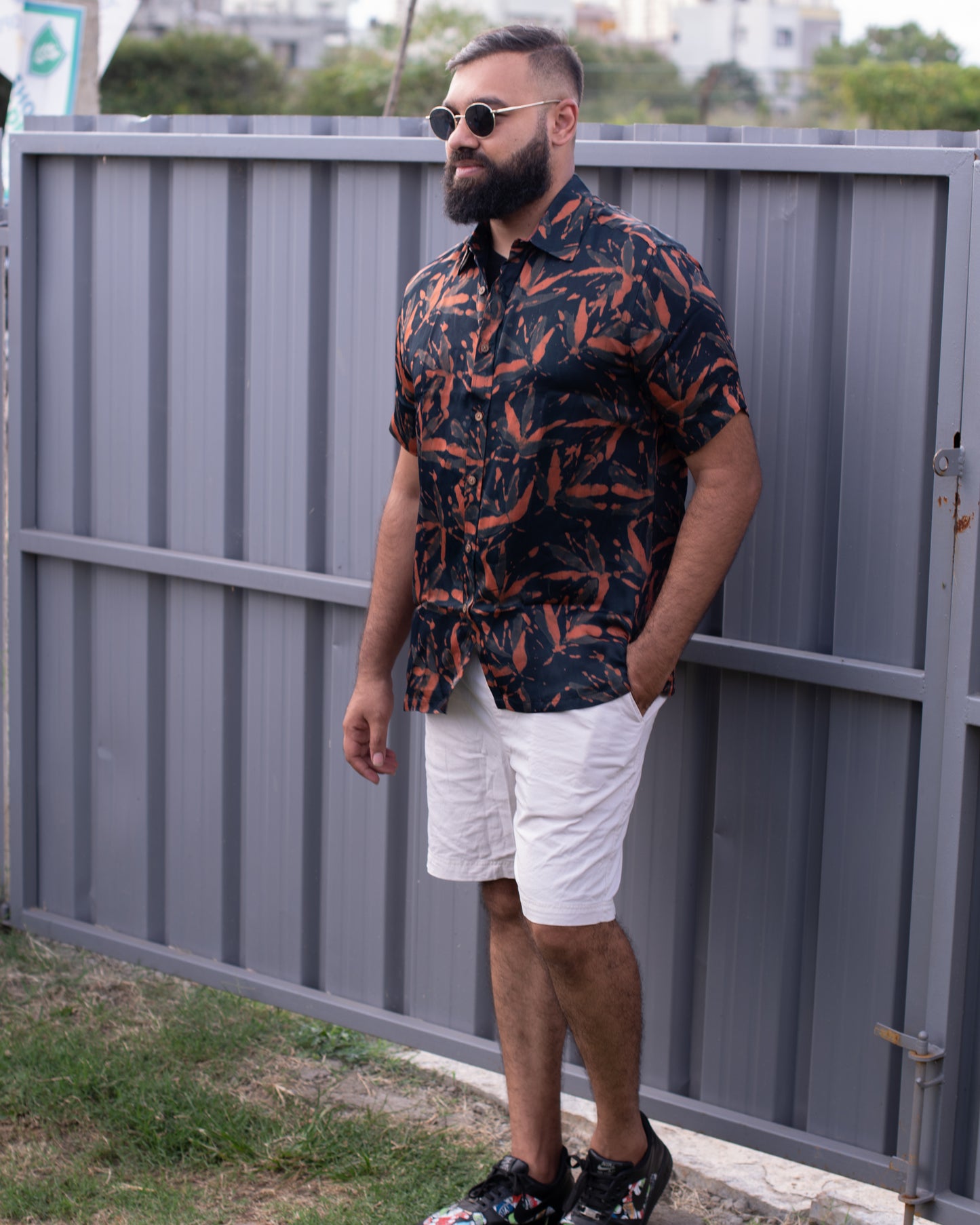 MODALE ORANGE FLORAL SHIRT