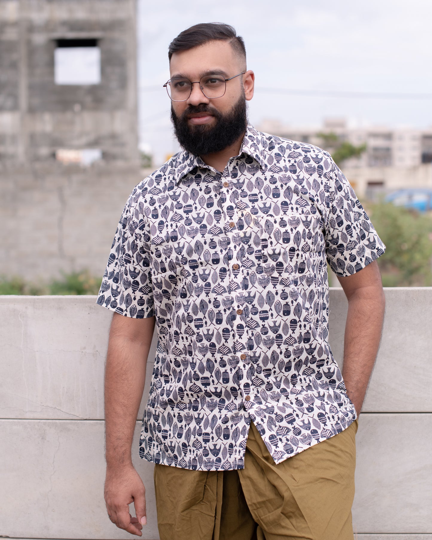 INDIGO FISH SHIRT