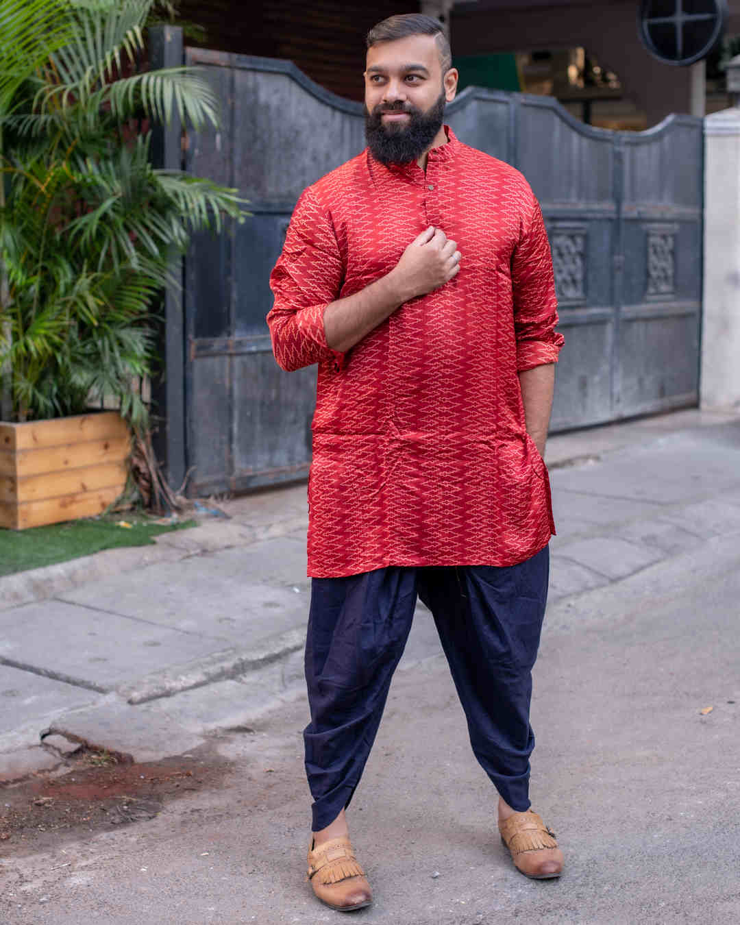 MODALE ZIGZAG MAROON KURTA