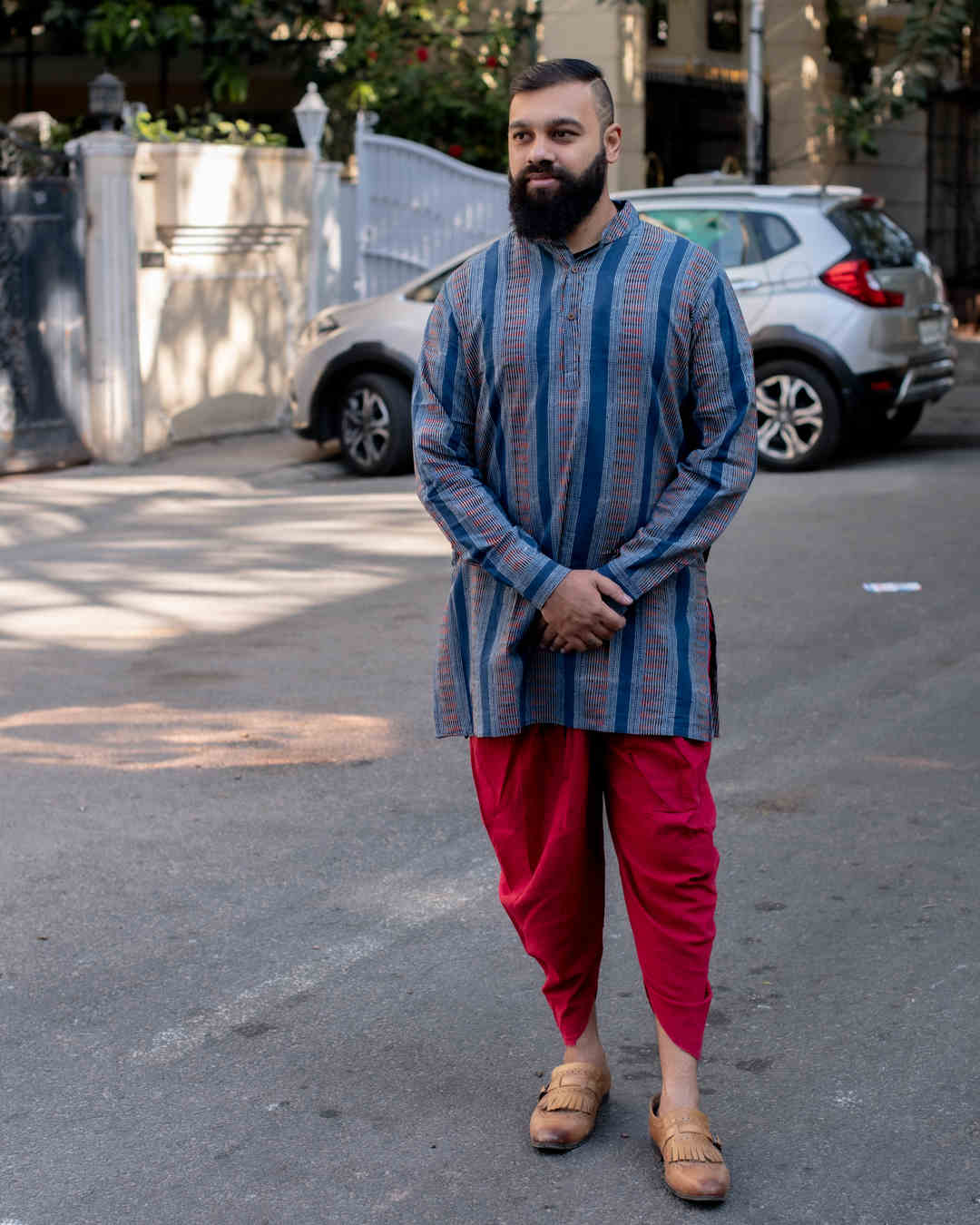 AJRAKH INDIGO STRIPES KURTA