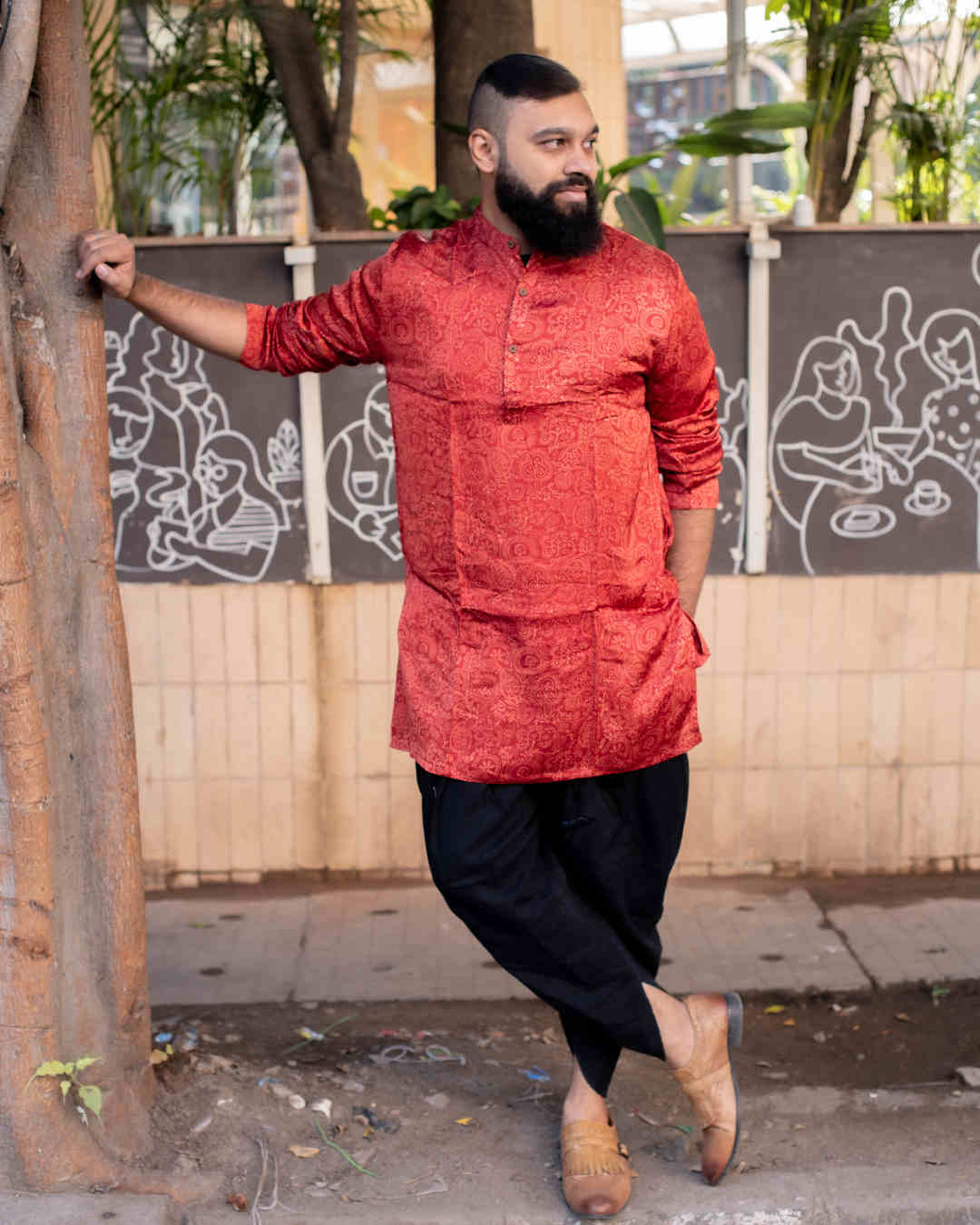 MODALE FLORAL MAROON KURTA