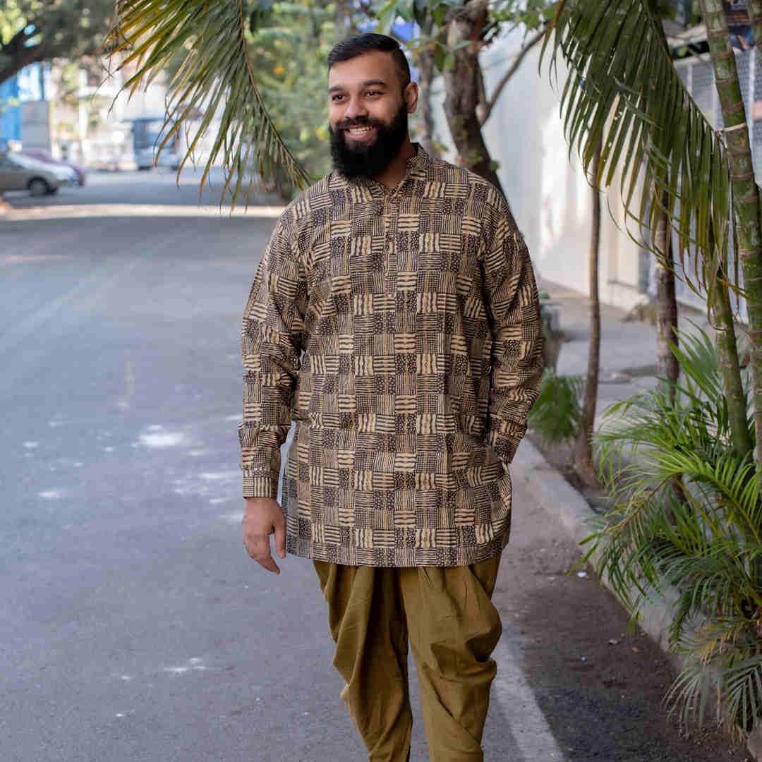 AJRAKH CHECKS KASHISH KURTA