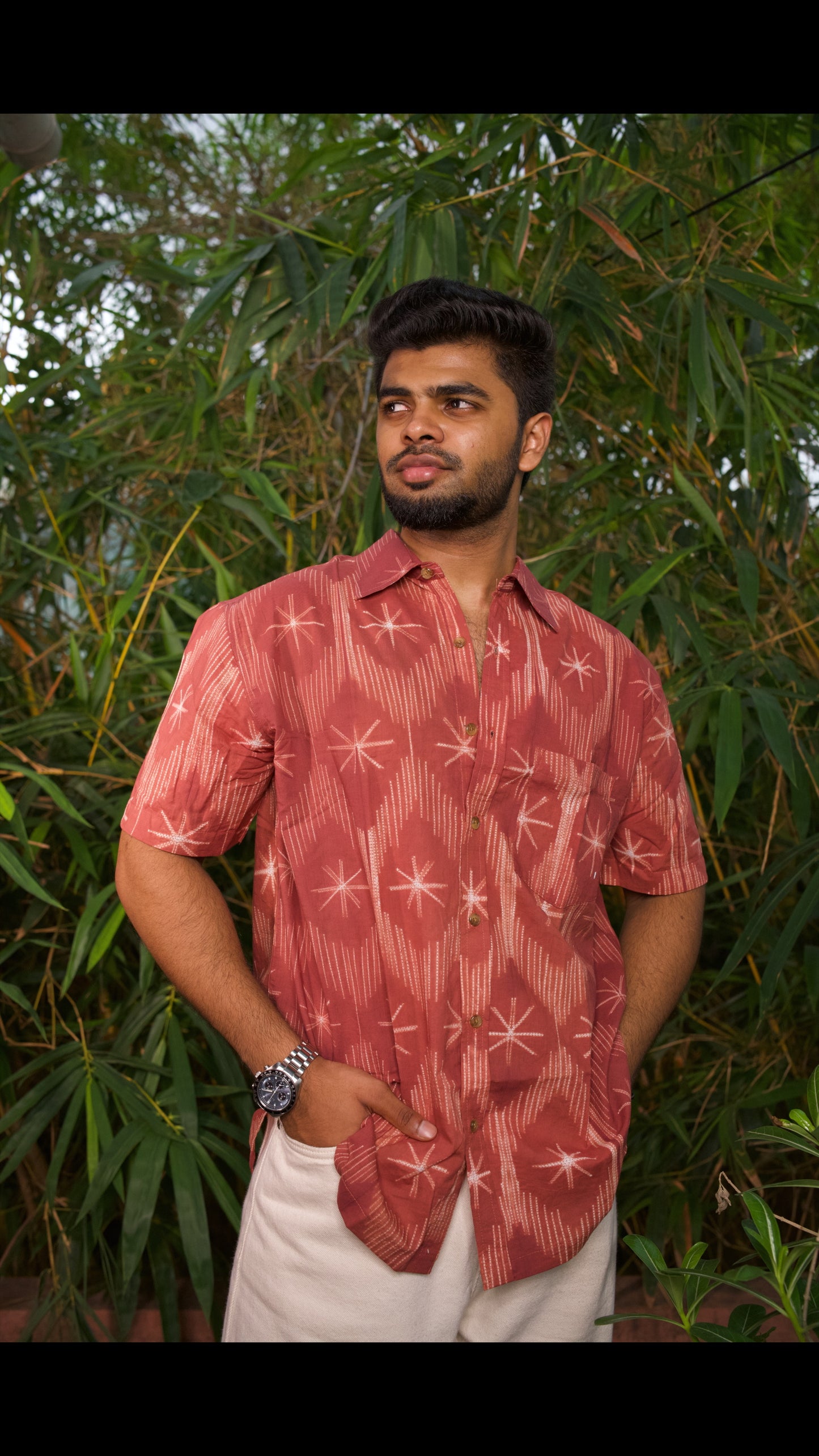 AJRAKH HENNA FLORAL SHIRT