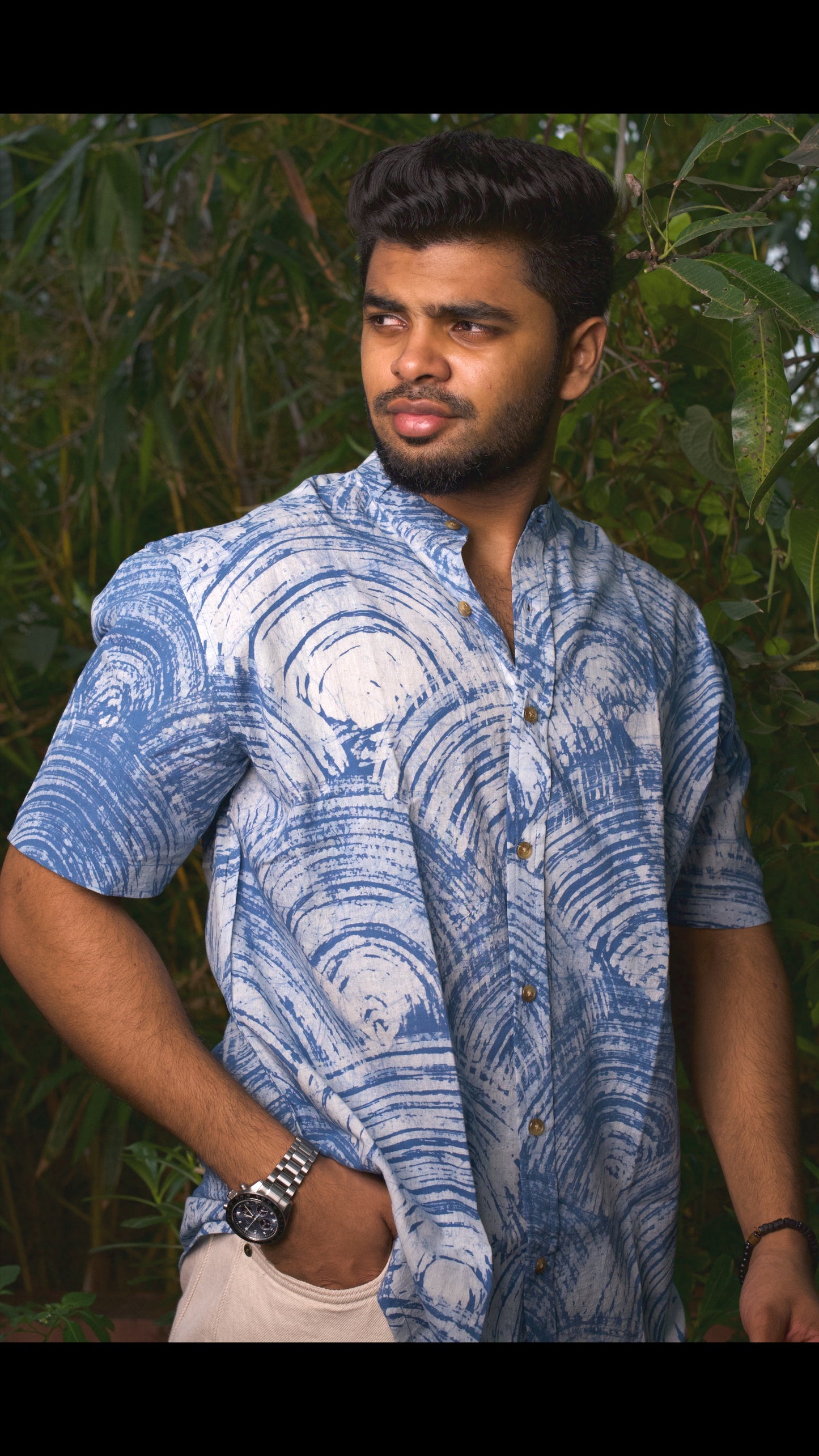 AJRAKH HENNA FLORAL SHIRT